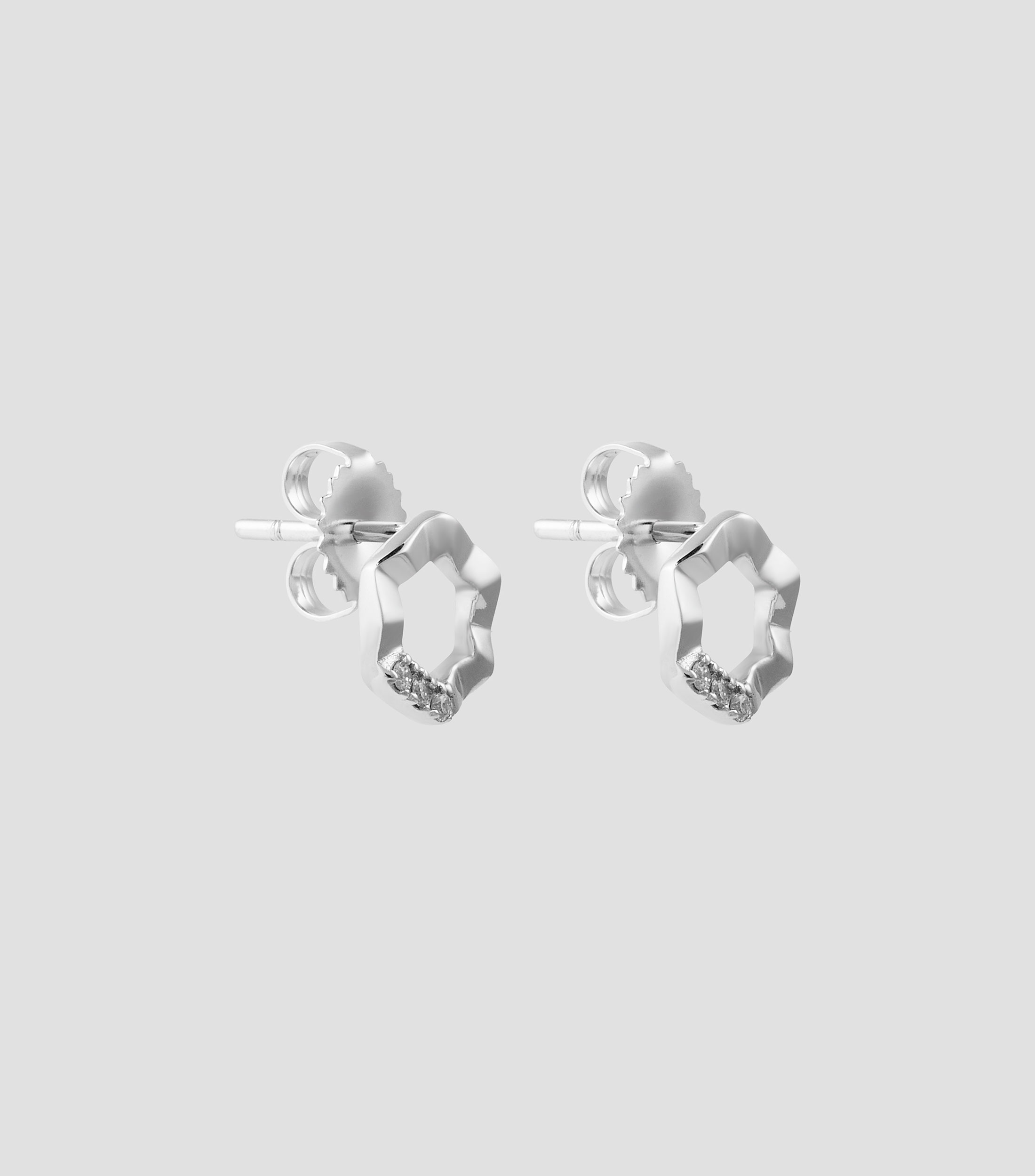 Aretes en Oro Blanco de 14 Kilates Mujer