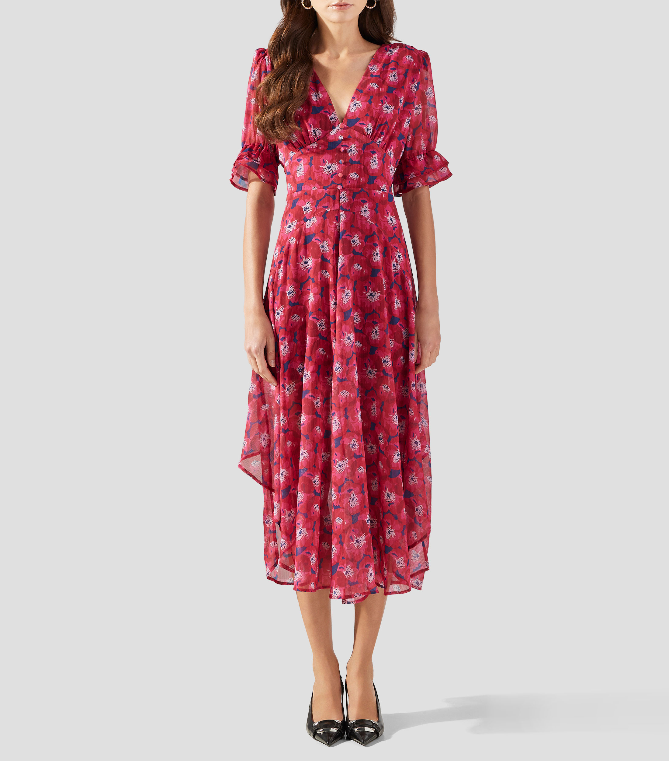 Vestido midi estampado Mujer