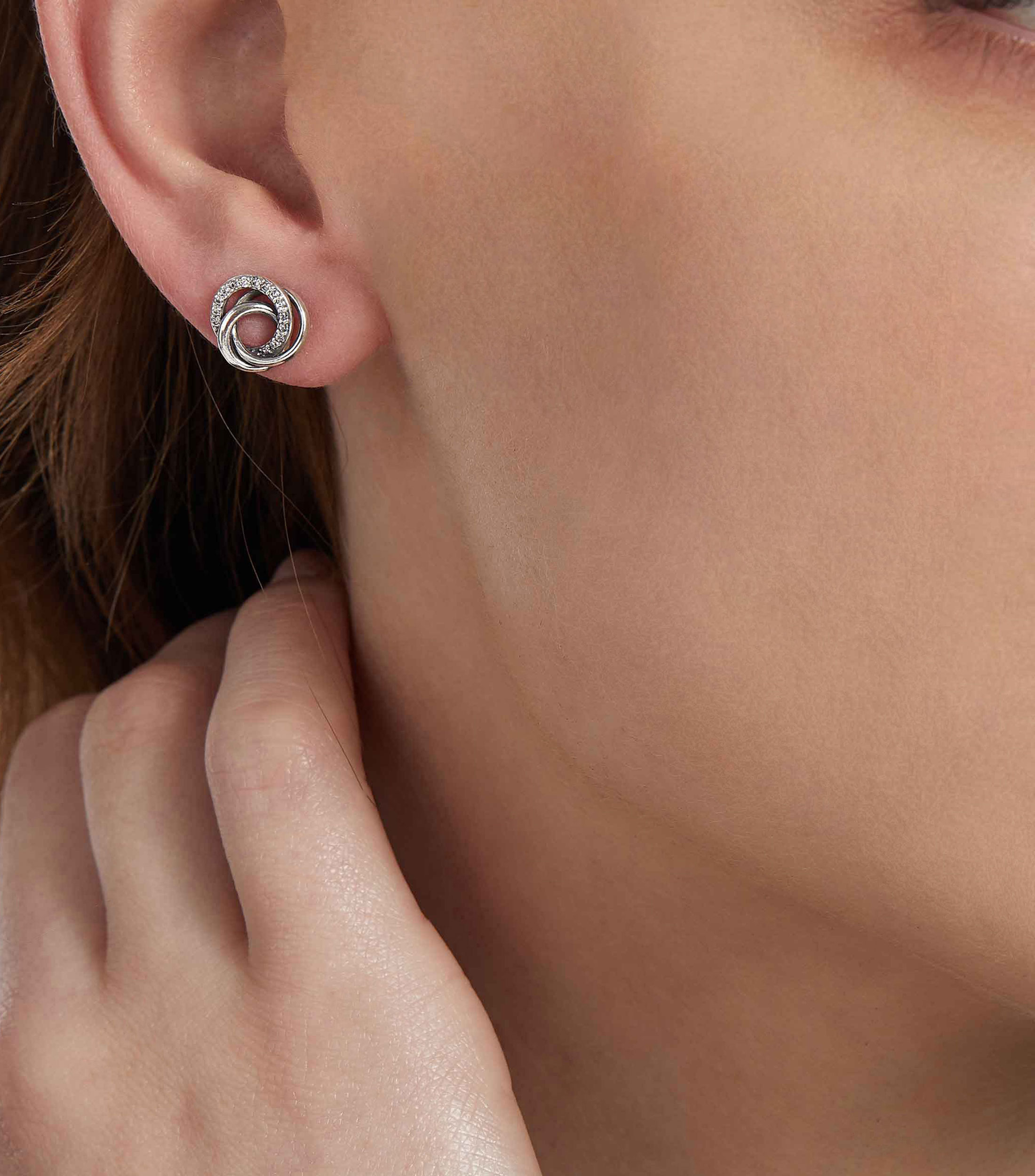 Aretes en Plata .925 con Zirconias Mujer