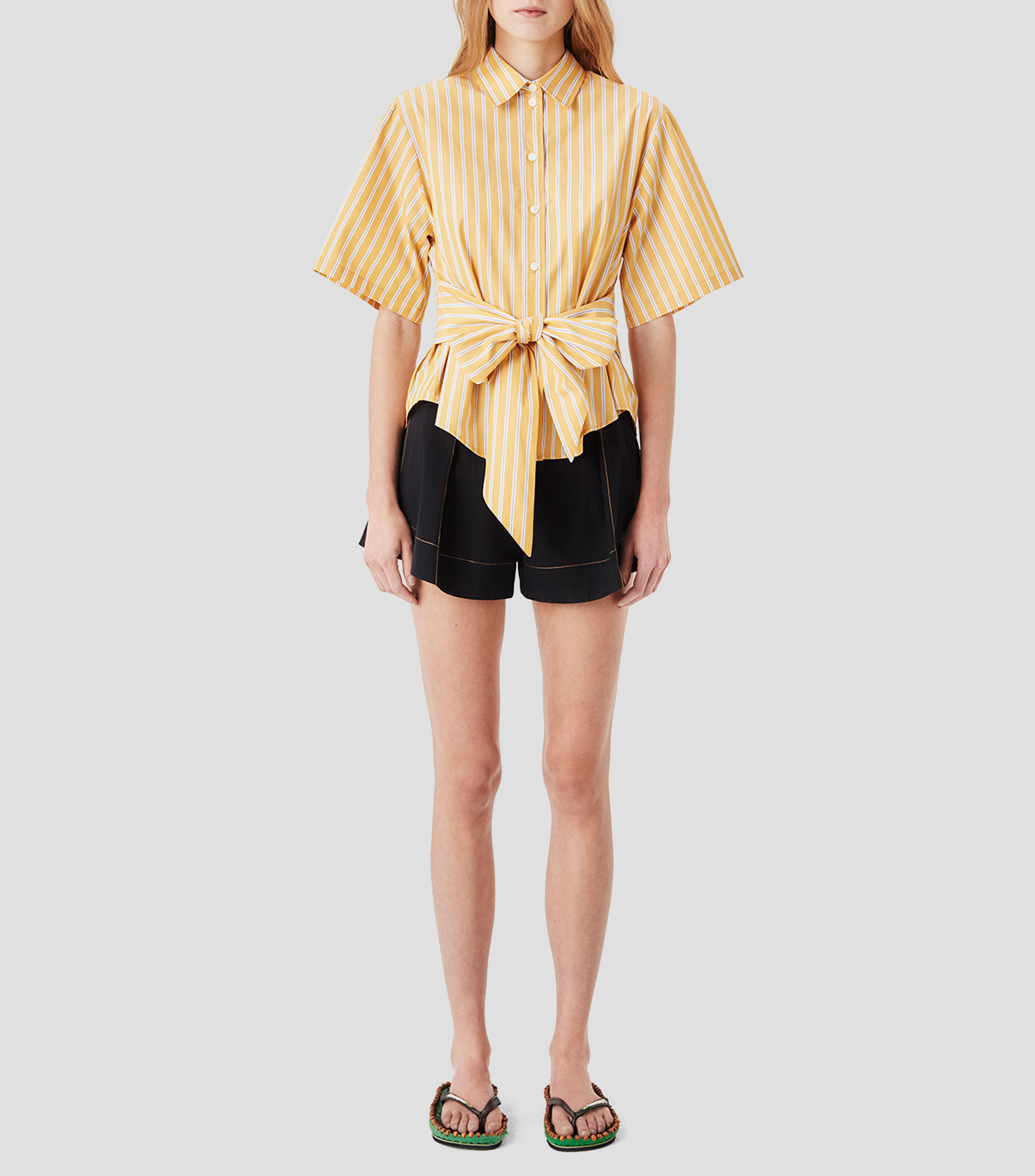 Camisa rayas manga corta Mujer