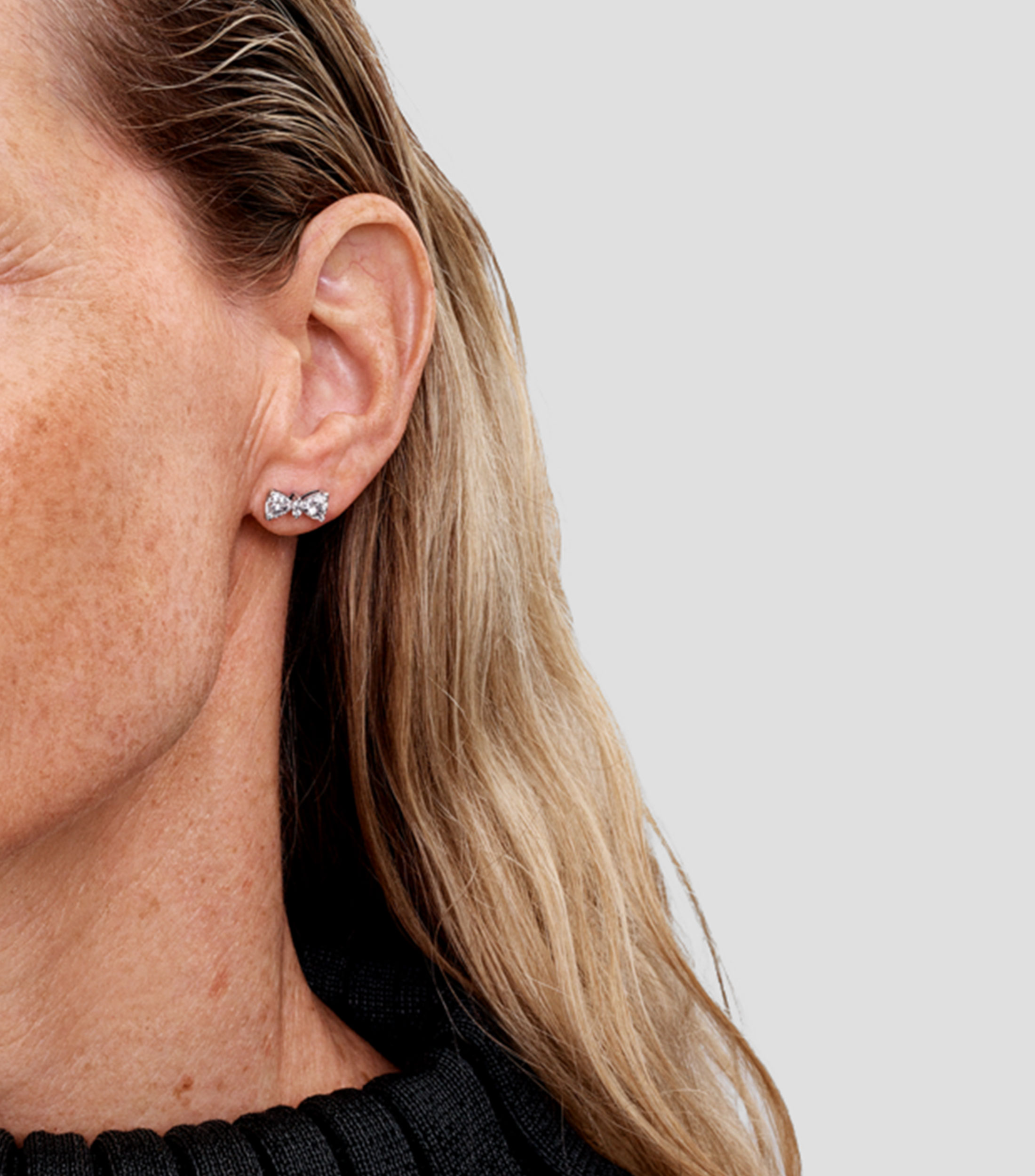 Aretes en Plata Sparkling Bow Mujer