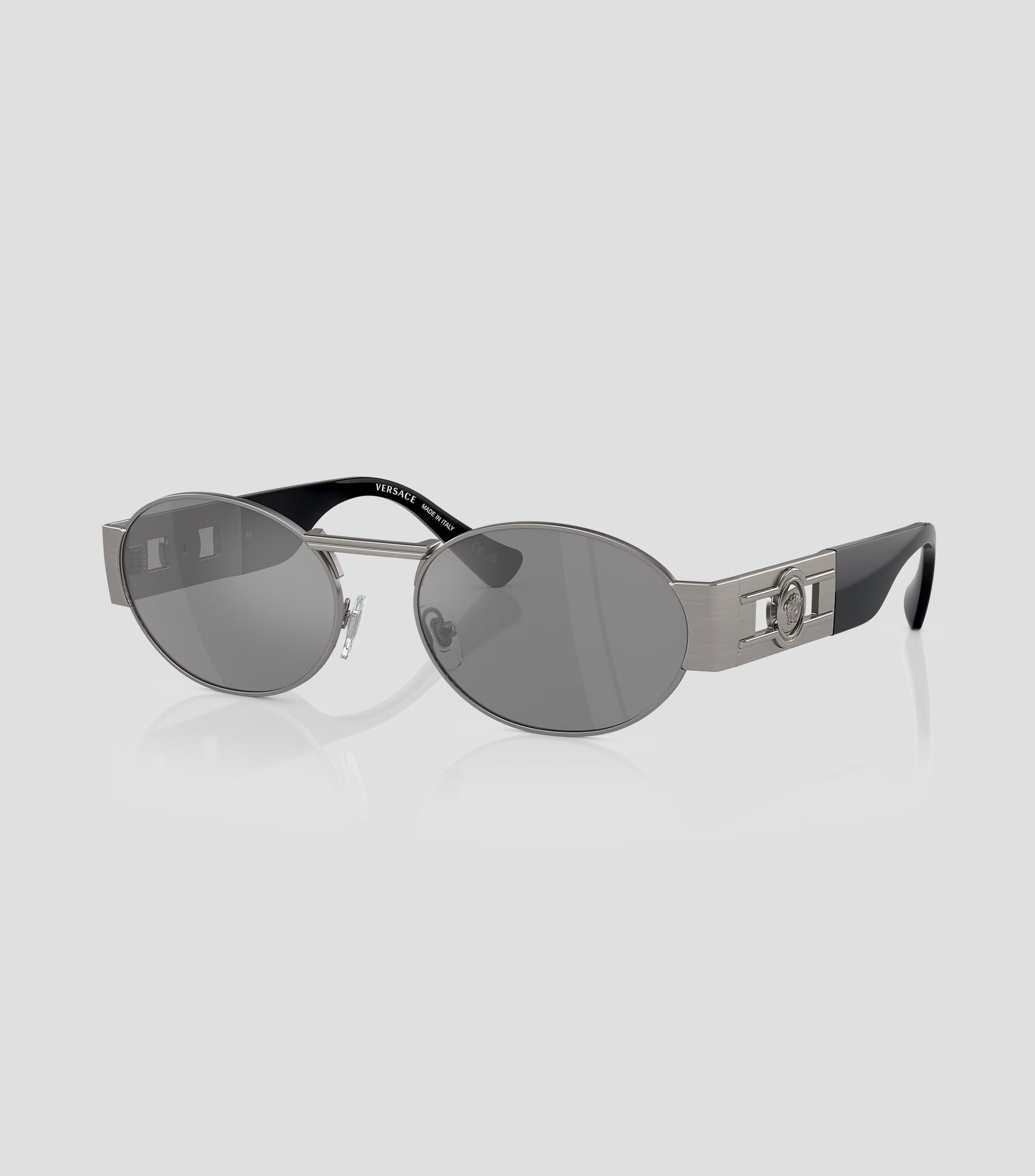 Lentes de sol ovalados grises Hombre