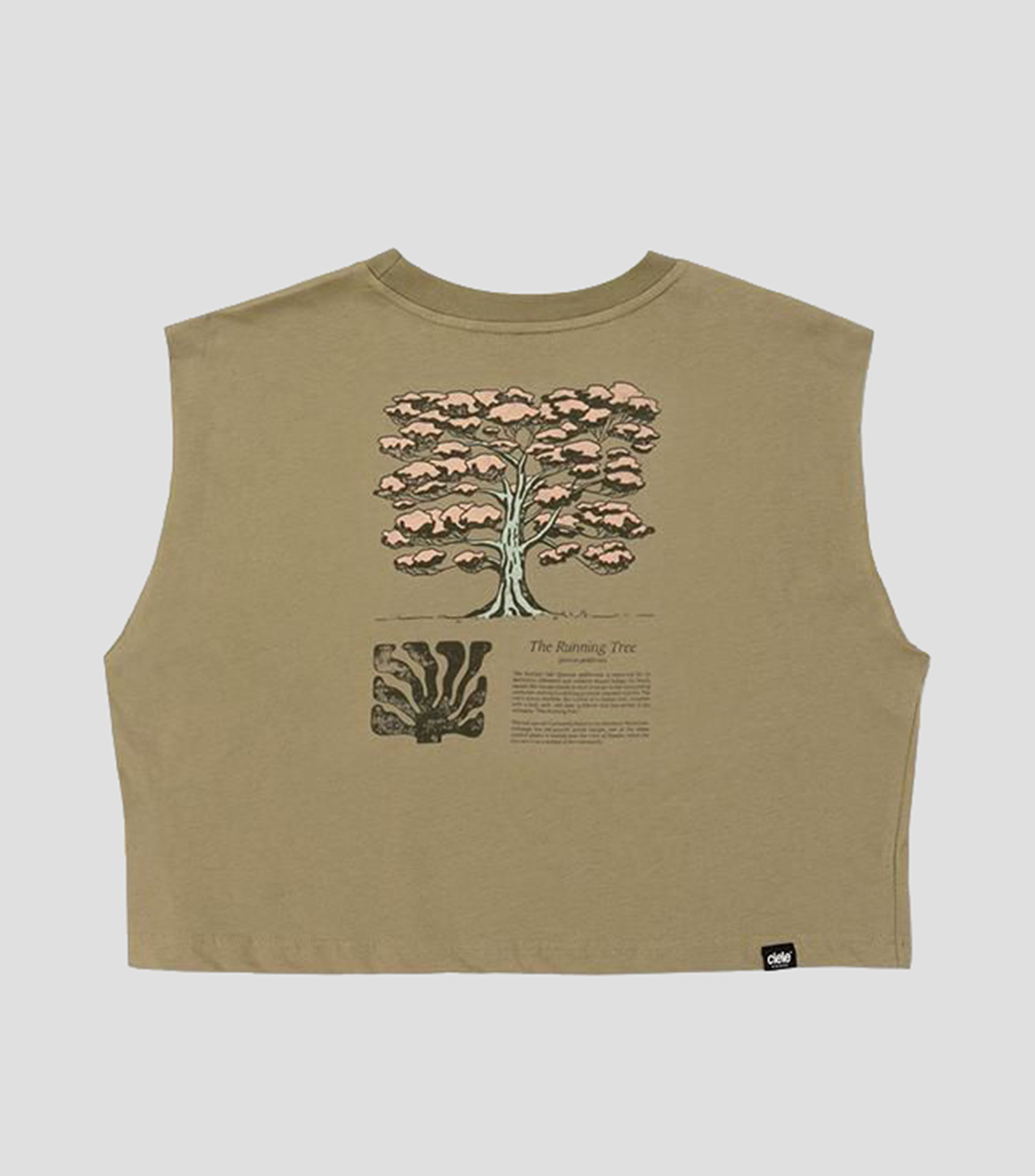 Top para correr cuello redondo sin mangas estampado Mujer