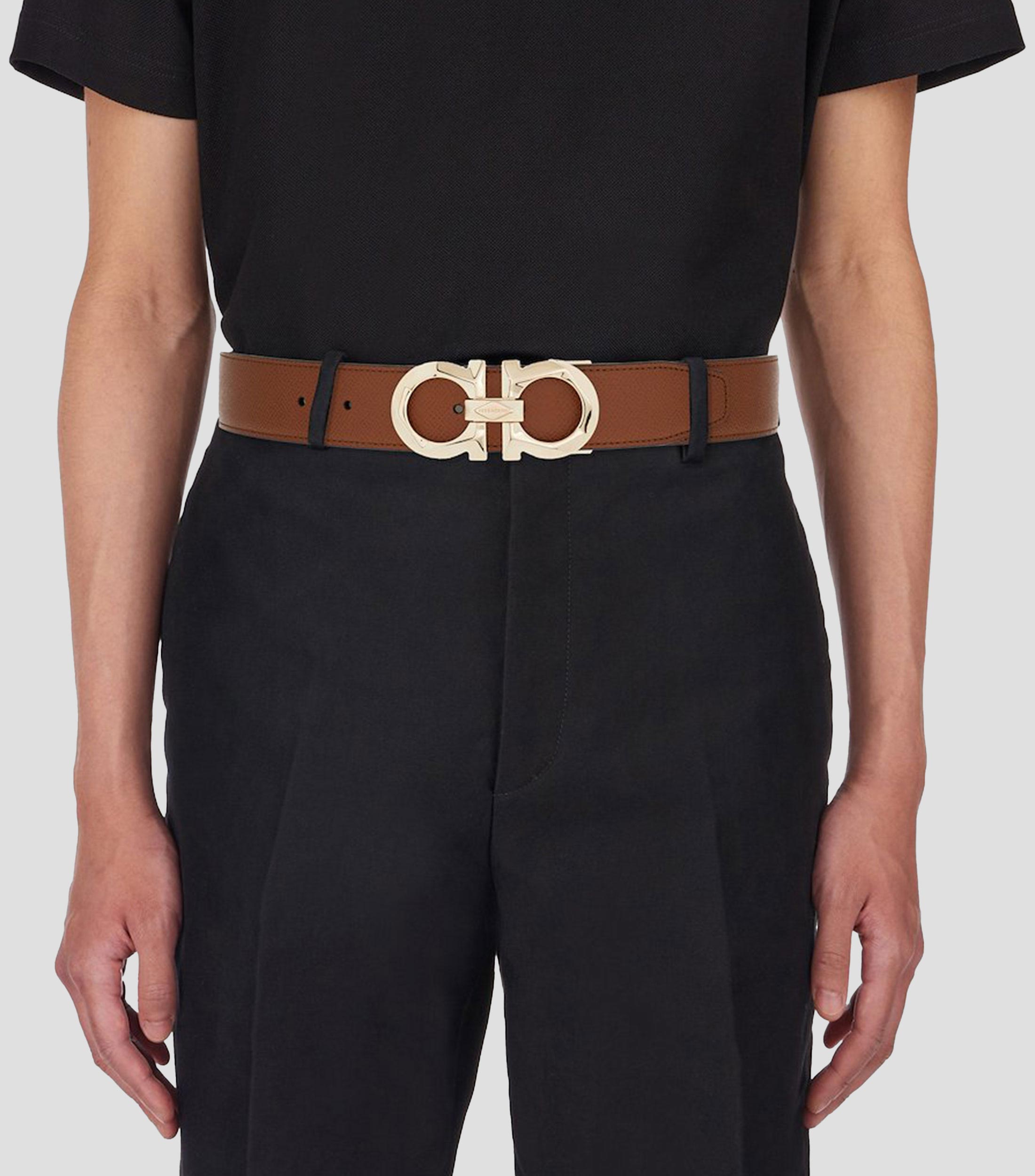 Cinturón reversible y ajustable Gancini Hombre