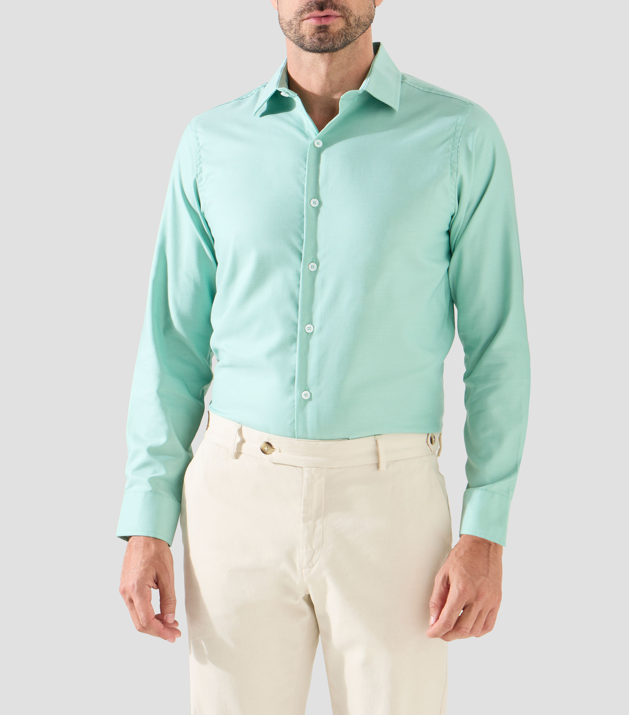 Camisa lisa manga larga Hombre