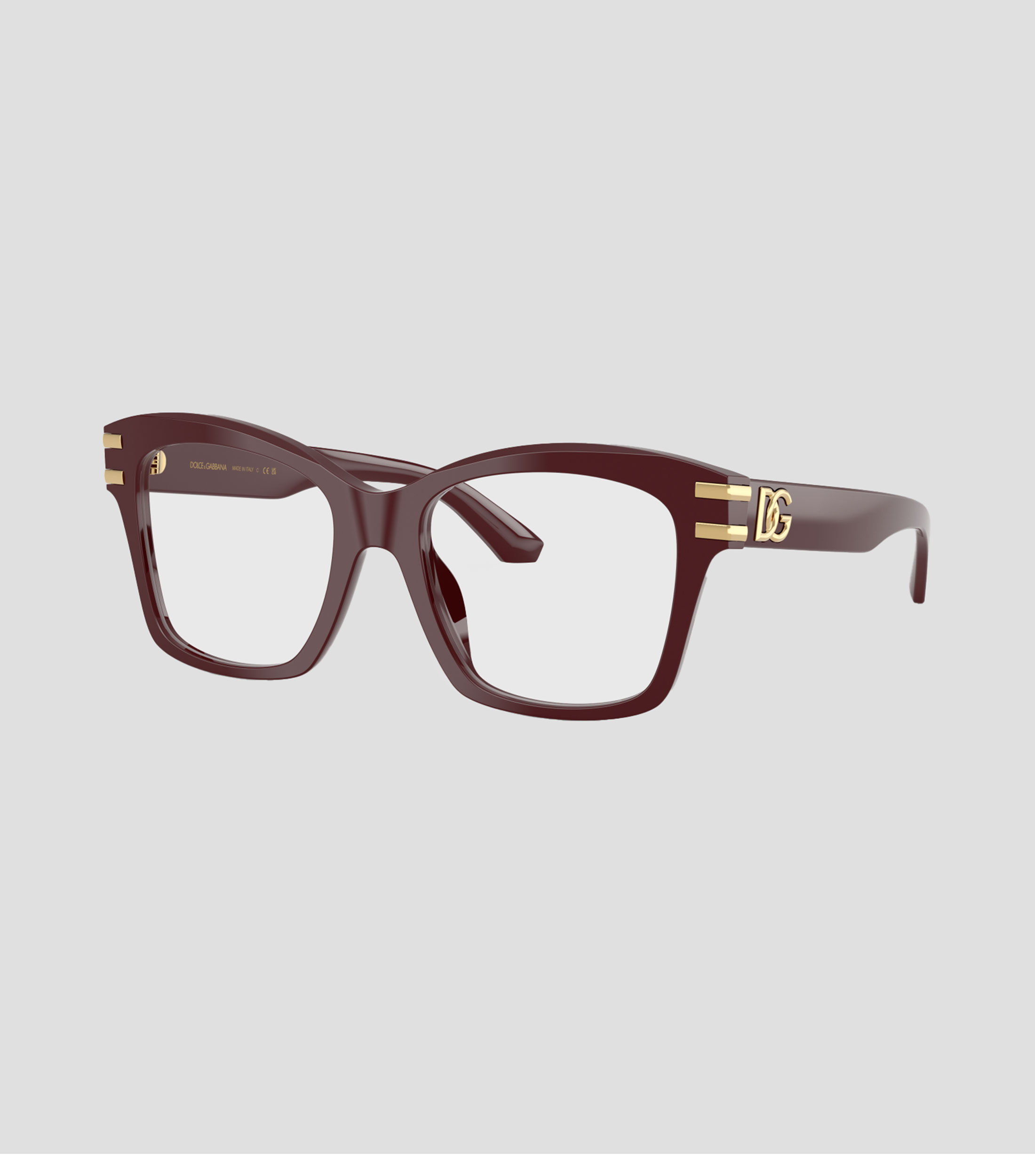Lentes oftálmicos cuadrados burdeos Mujer