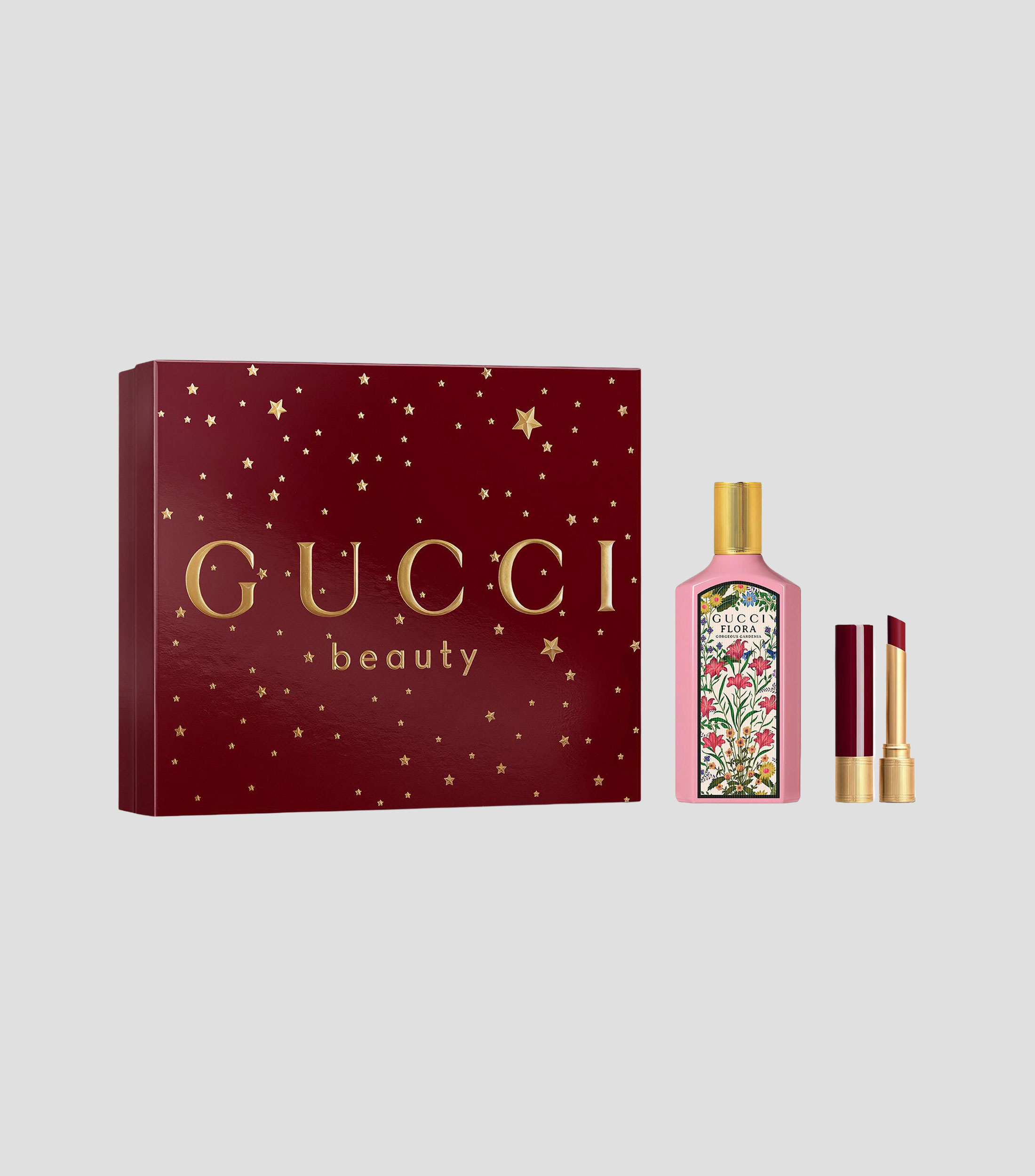 Set Gucci Beauty - Flora Gardenia Eau de Parfum & Lipstick Matte Rosso Ancora Mujer