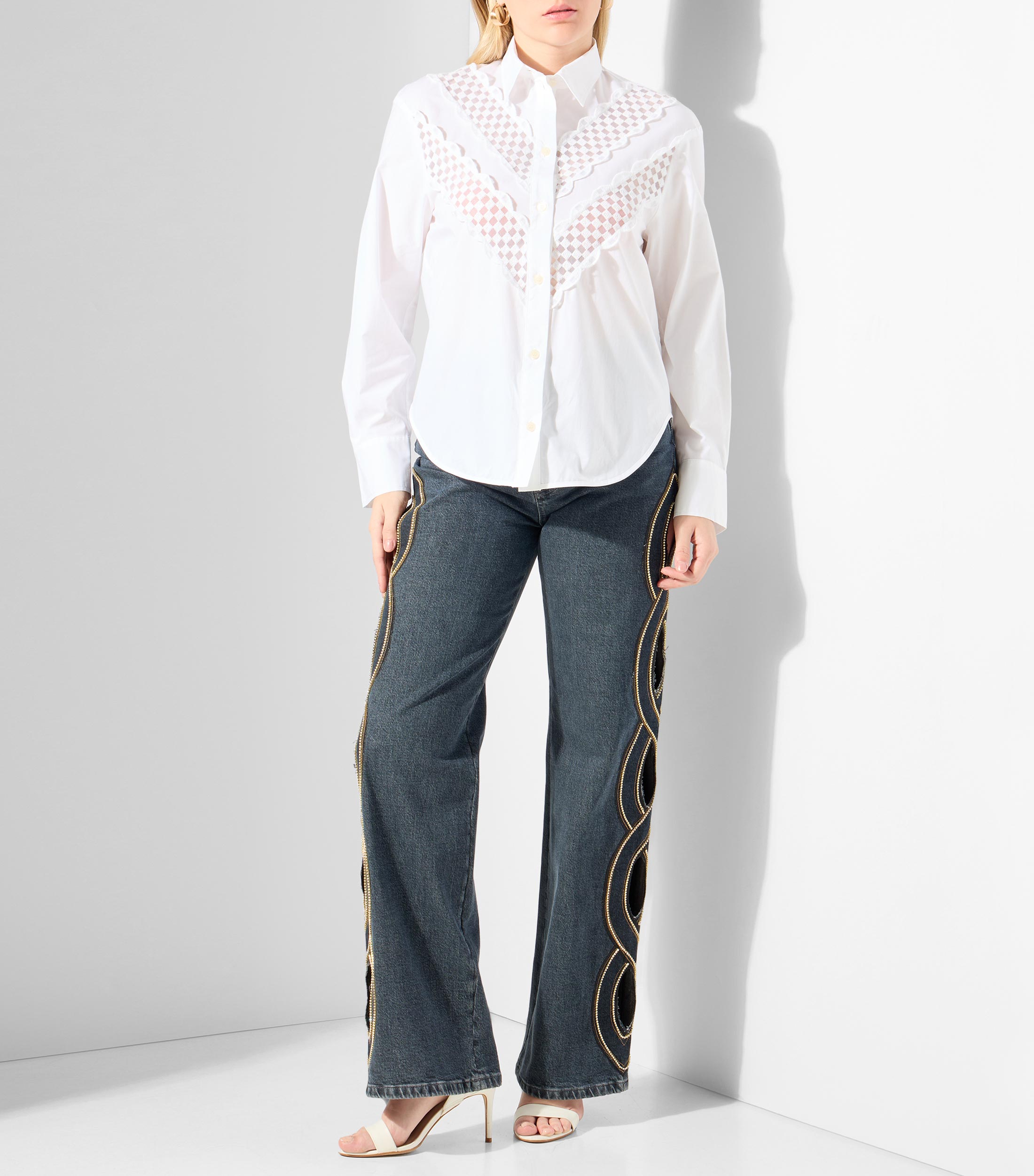 Camisa lisa manga larga Mujer