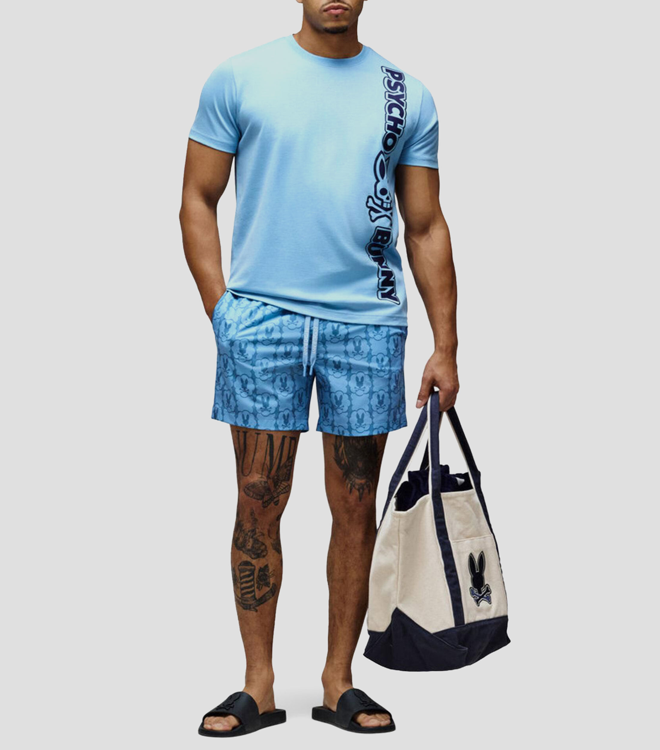 Traje de baño corto estampado Hombre