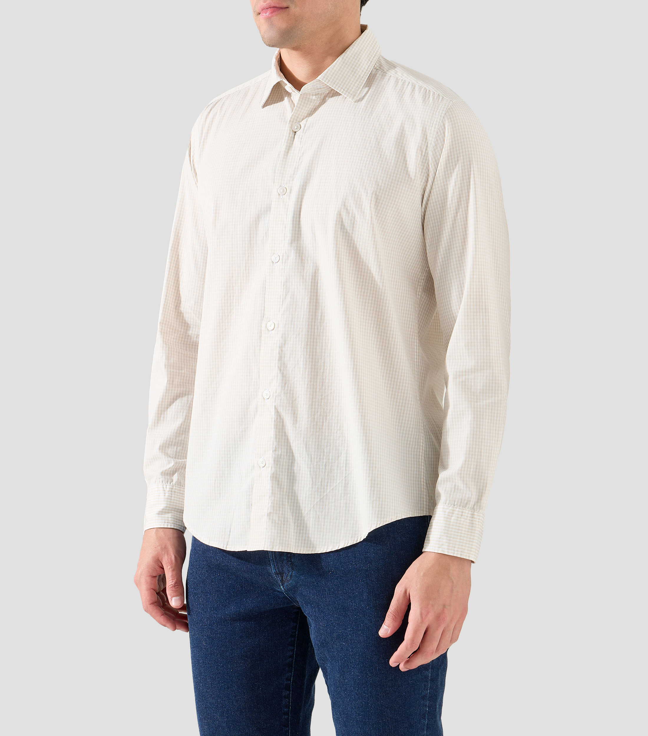 Camisa de cuadros con manga larga Hombre