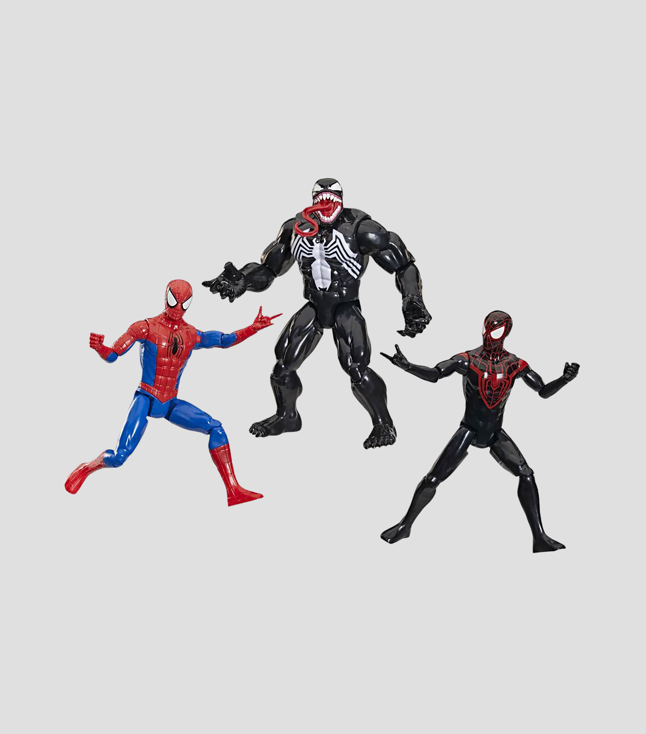 Figura de acción Spider-Man Titan Series: Spider-Man, Miles Morales y Venom