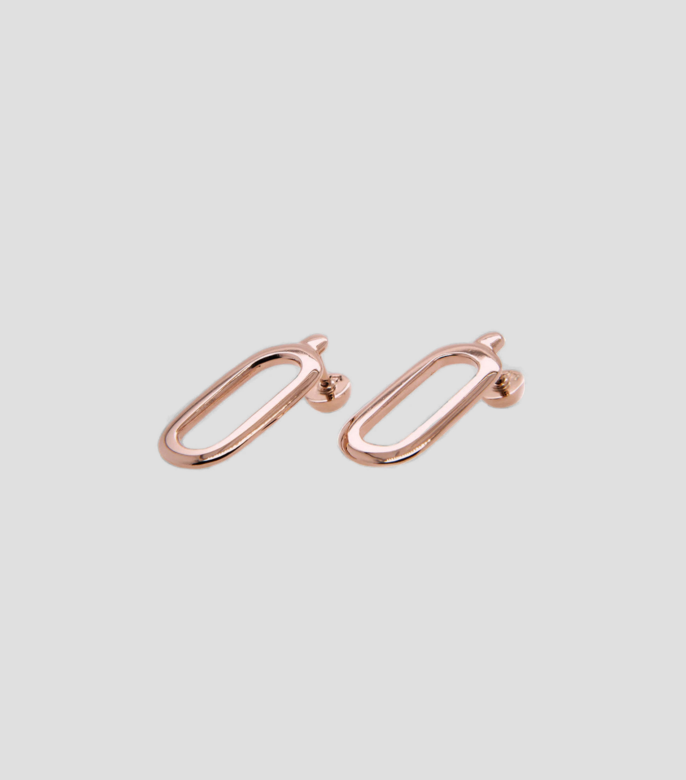 Aretes en oro rosa de 14 kilates ovales Olivia Mujer
