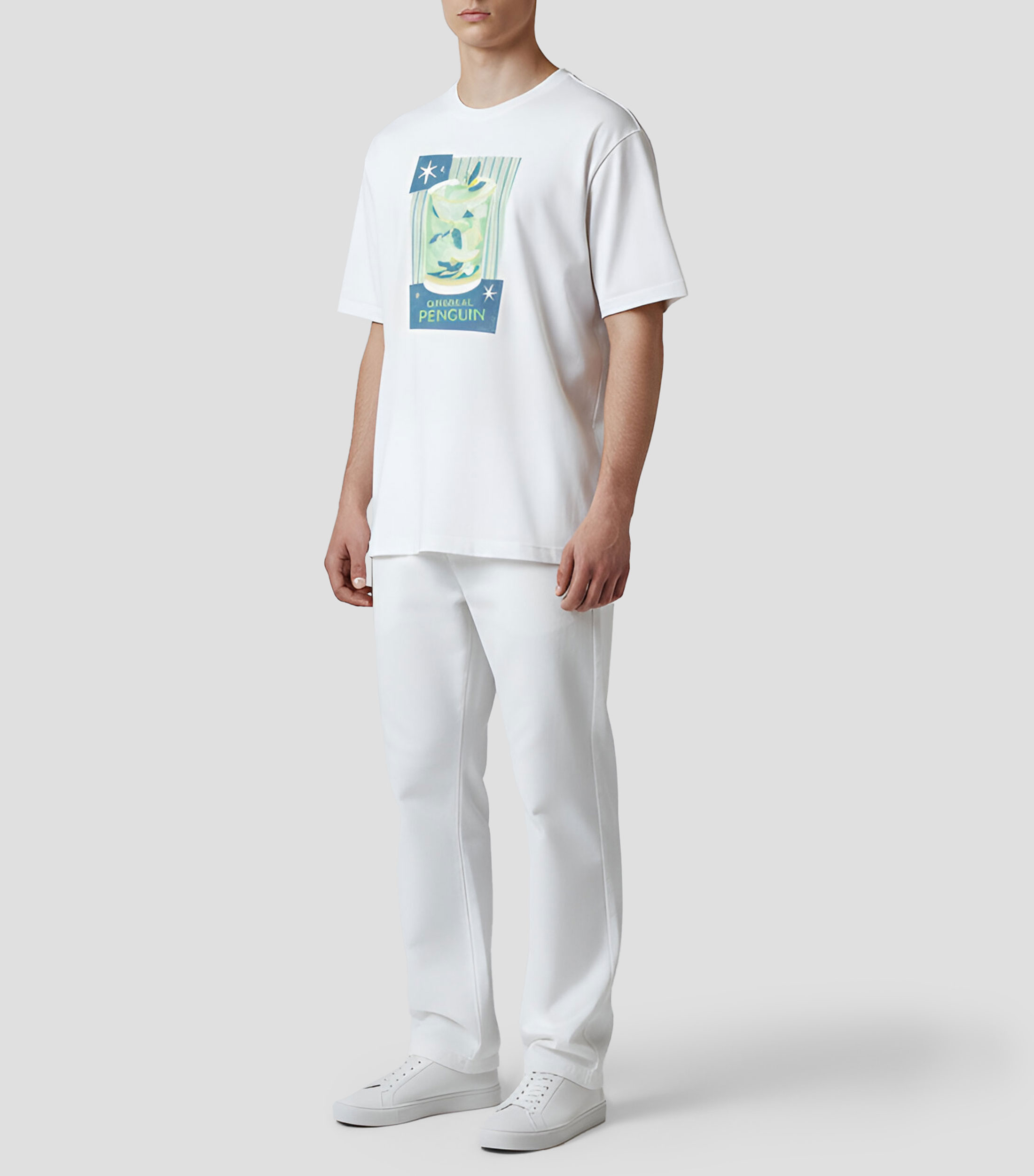 Playera cuello redondo manga corta estampada Hombre