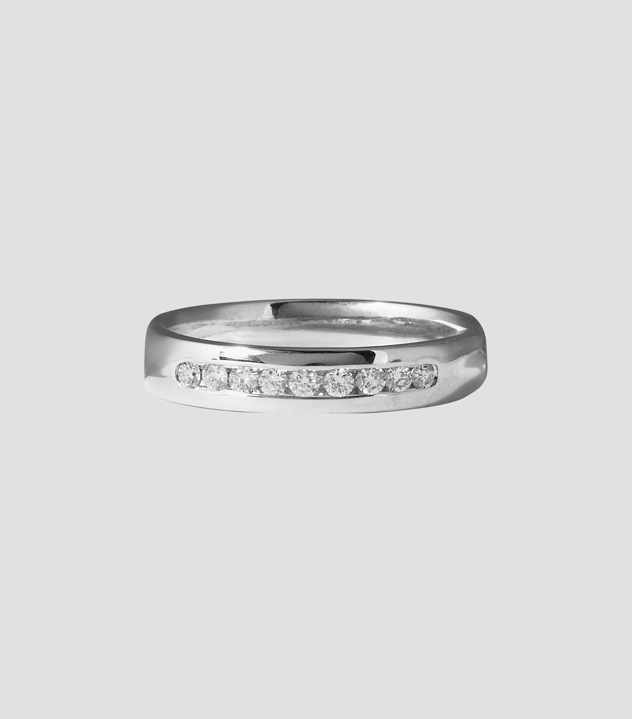 Anillo en oro blanco de 14 kilates con diamantes Hombre