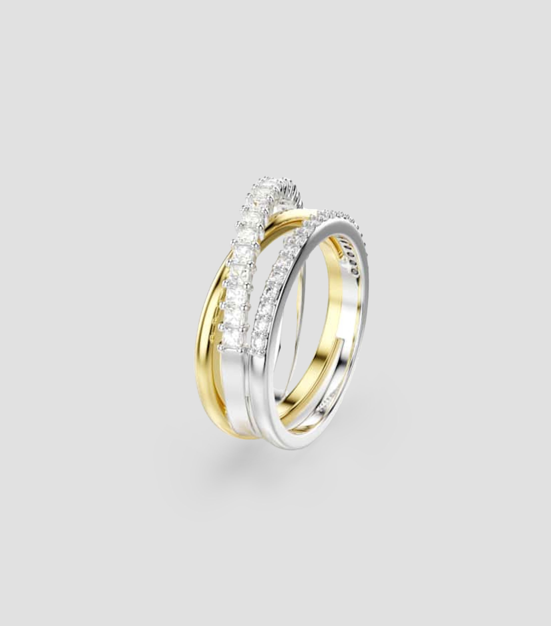 Anillo Hyperbola con circonias Unisex