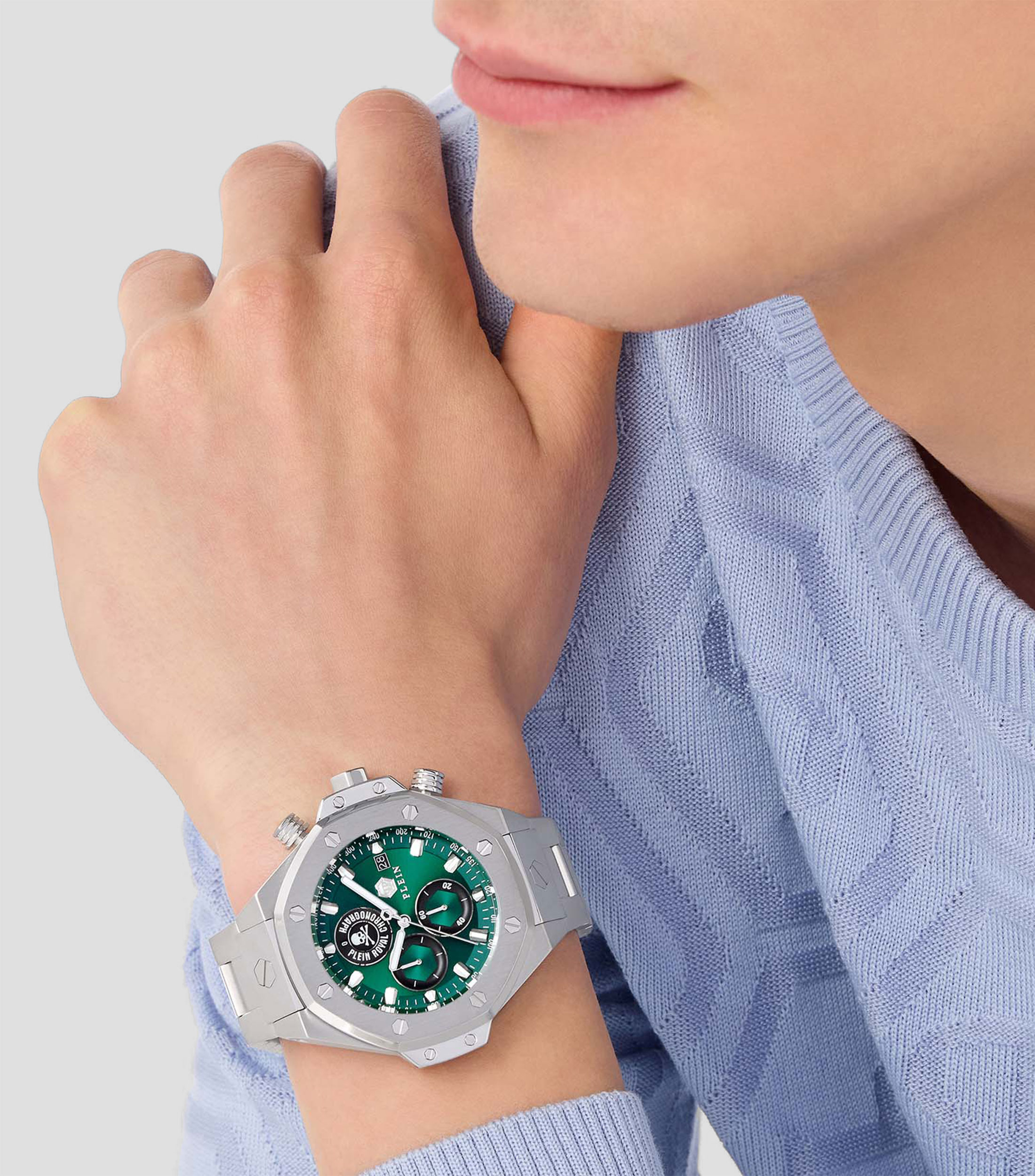 Reloj para Hombre Chrono Royal Casual Verde, Plateado