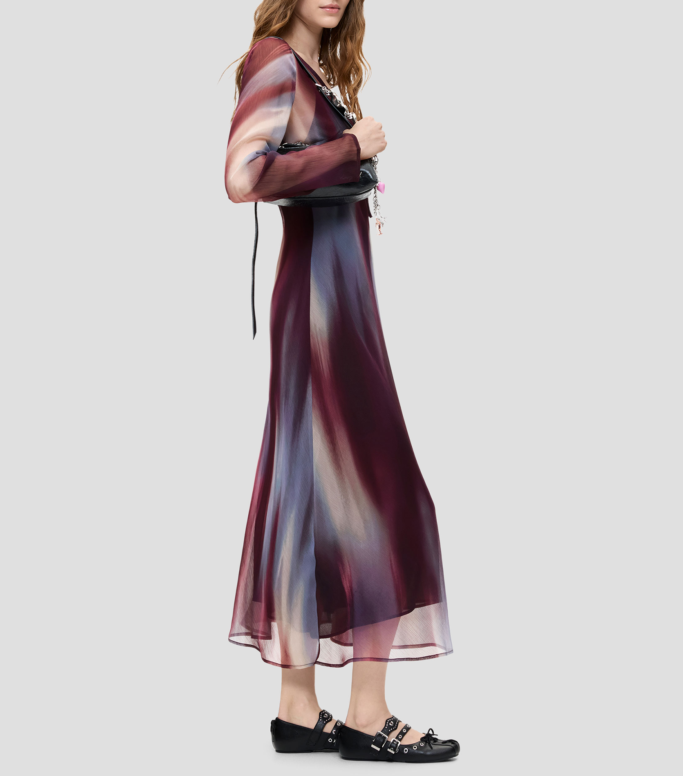 Vestido midi estampado Mujer