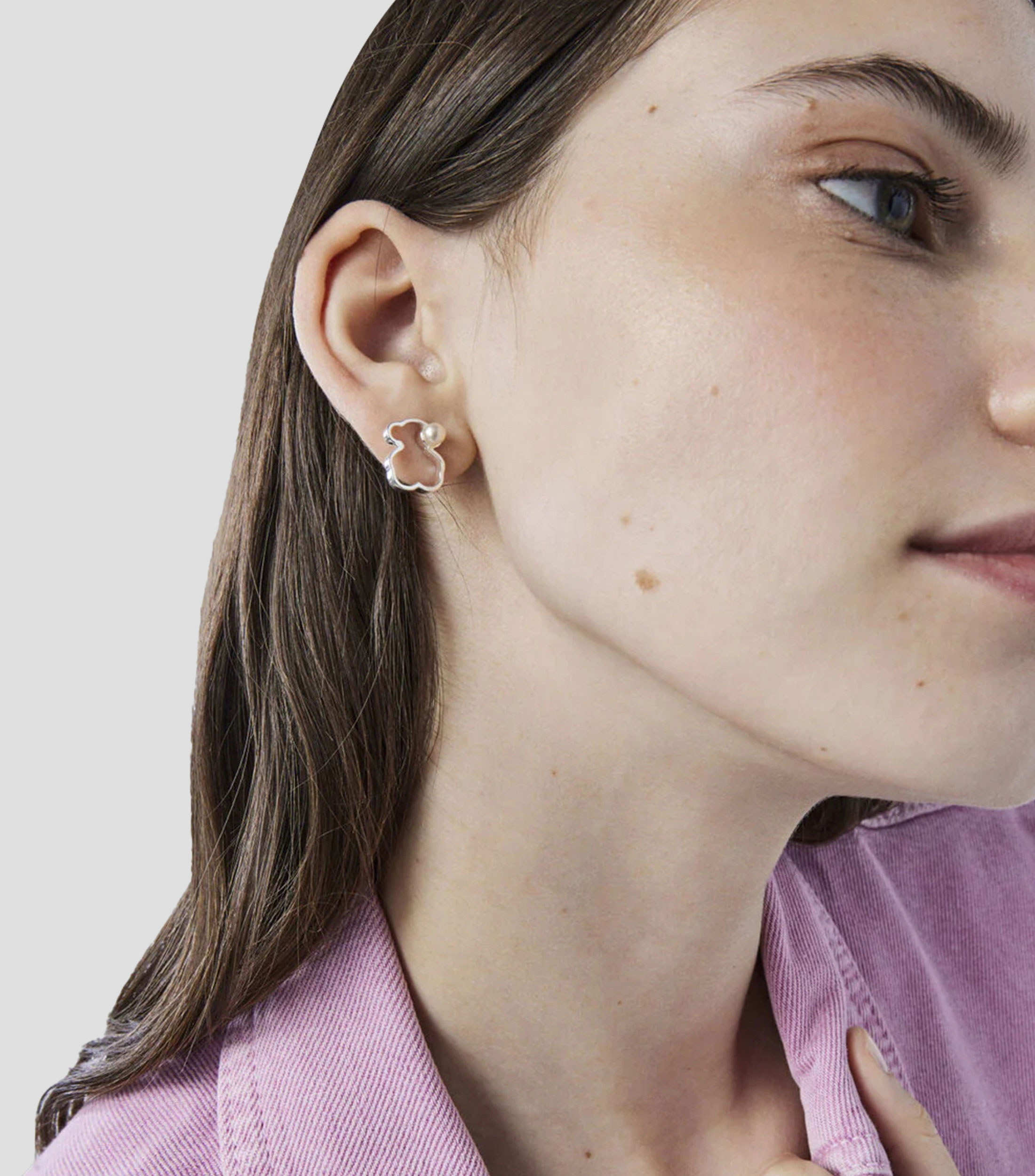 Aretes en plata Silueta Mujer