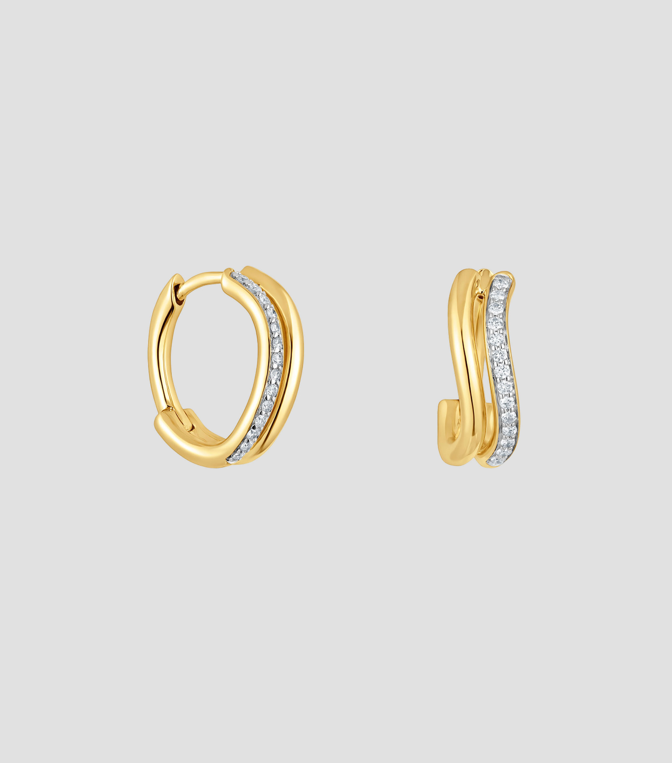 Aretes en Oro amarillo de 18 Kilates New Hav con diamantes Mujer