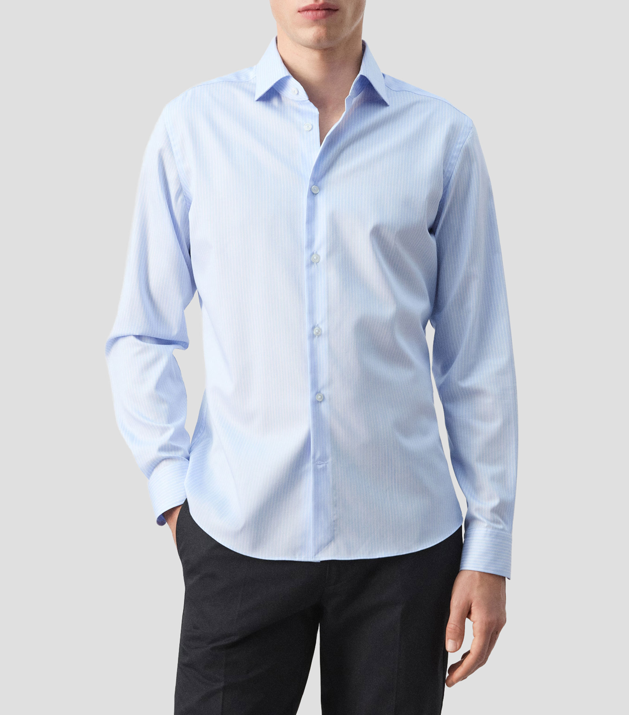 Camisa rayas manga larga Hombre