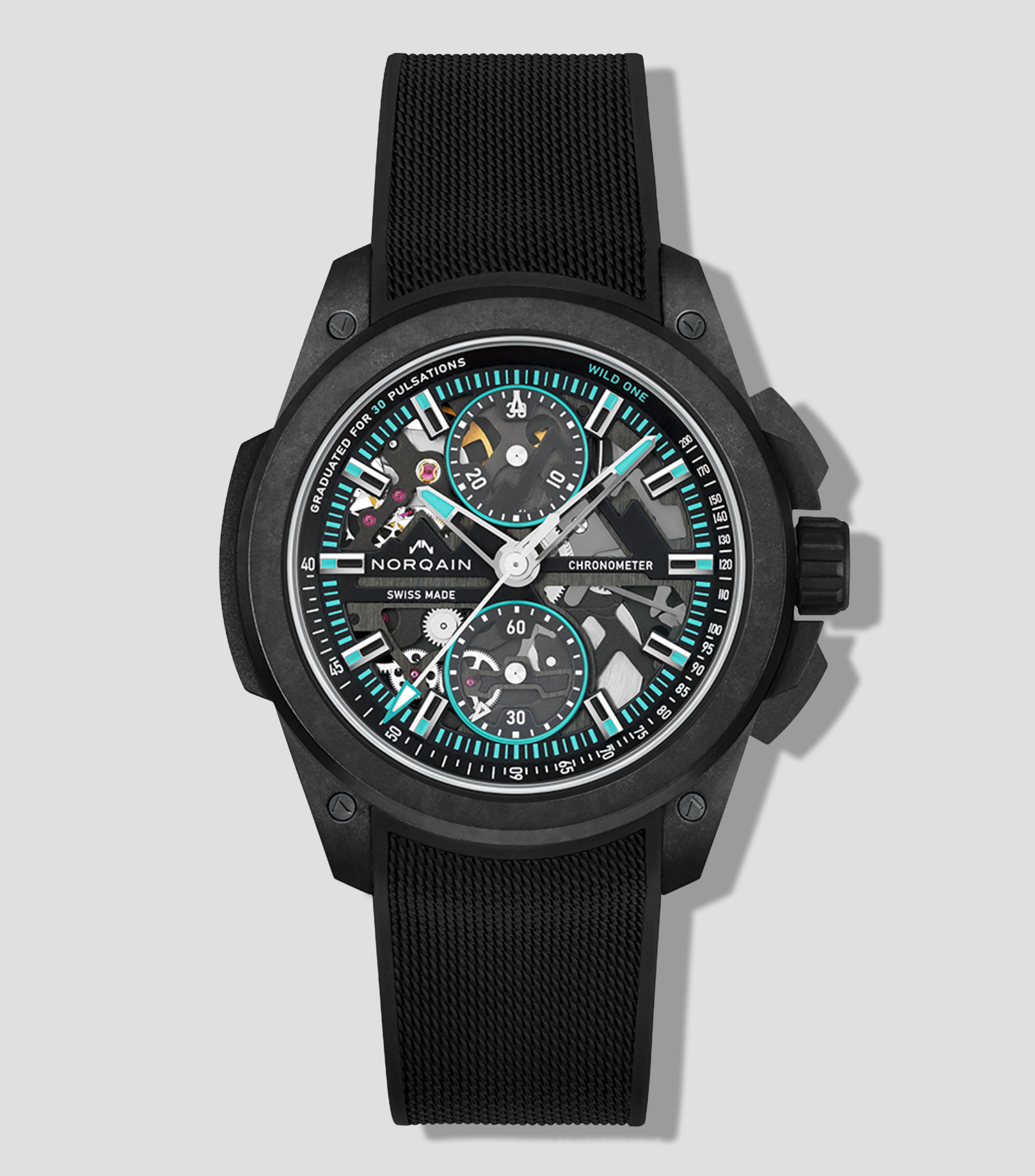 Reloj para Hombre Wild One Skeleton Chrono casual, negro