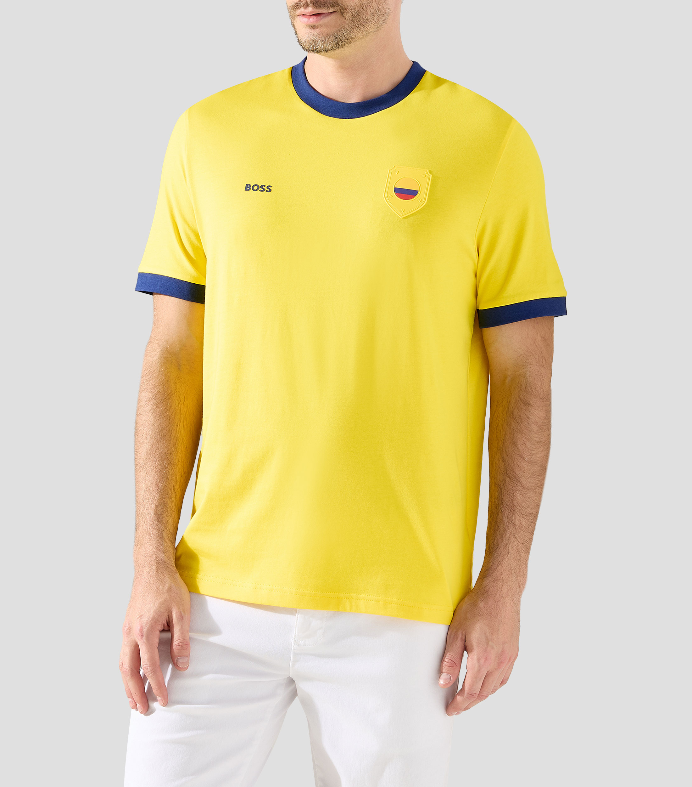 Playera cuello redondo manga corta sólida Colombia Hombre