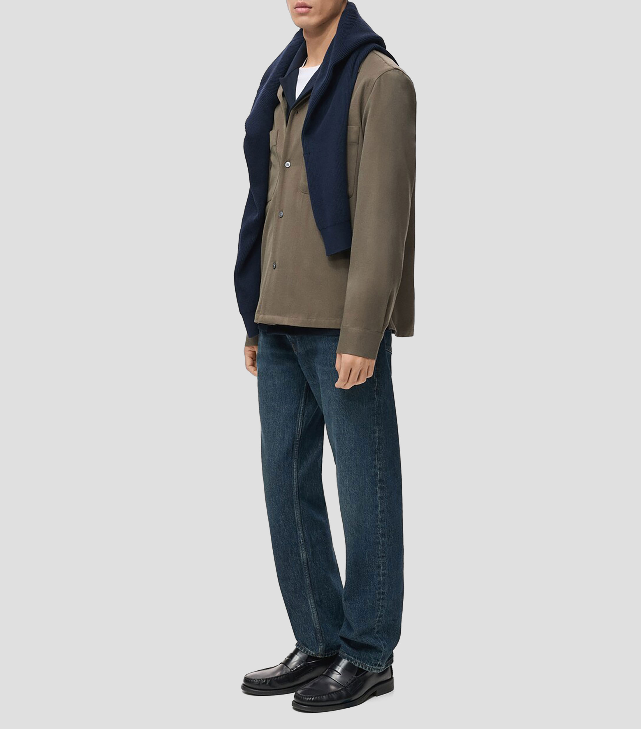 Sobrecamisa lisa manga larga Hombre