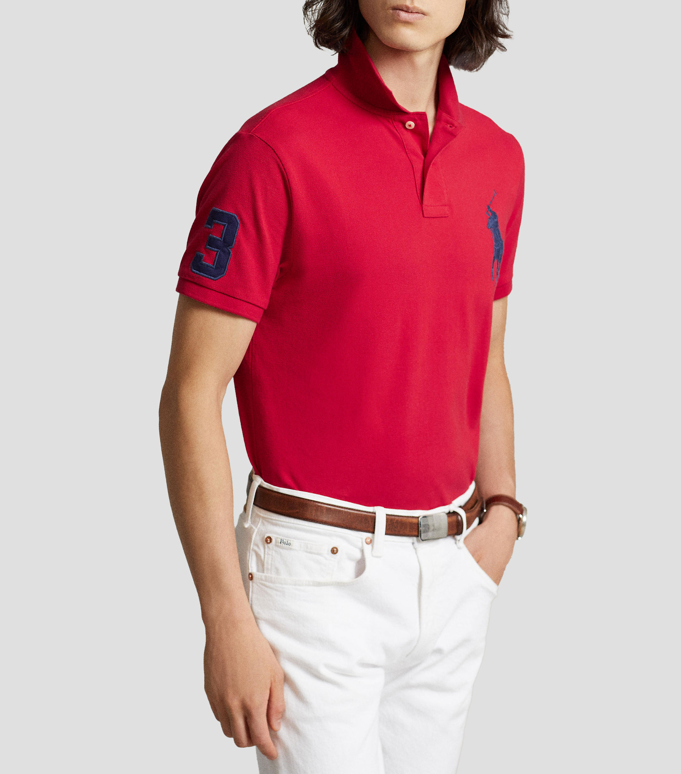 Playera tipo polo manga corta diseño sólido Hombre