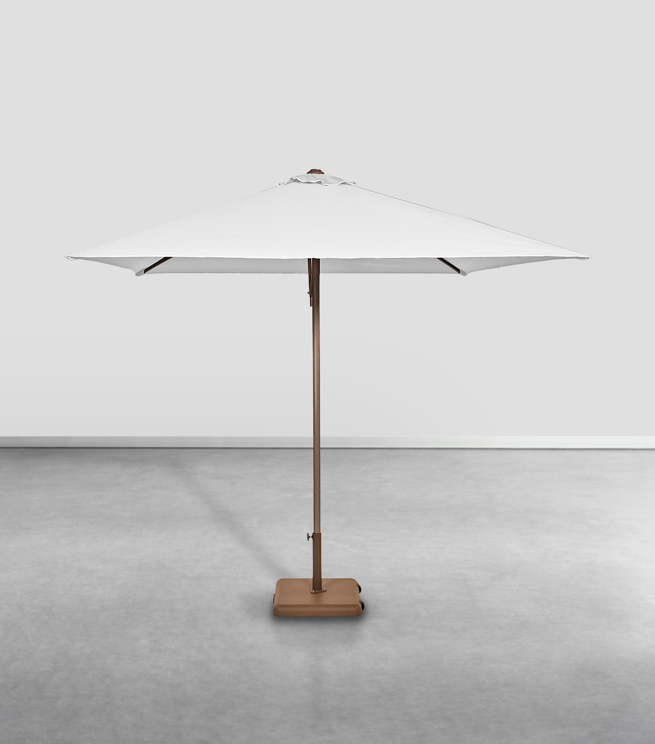 Sombrilla para exteriores estructura taupe toldo blanco