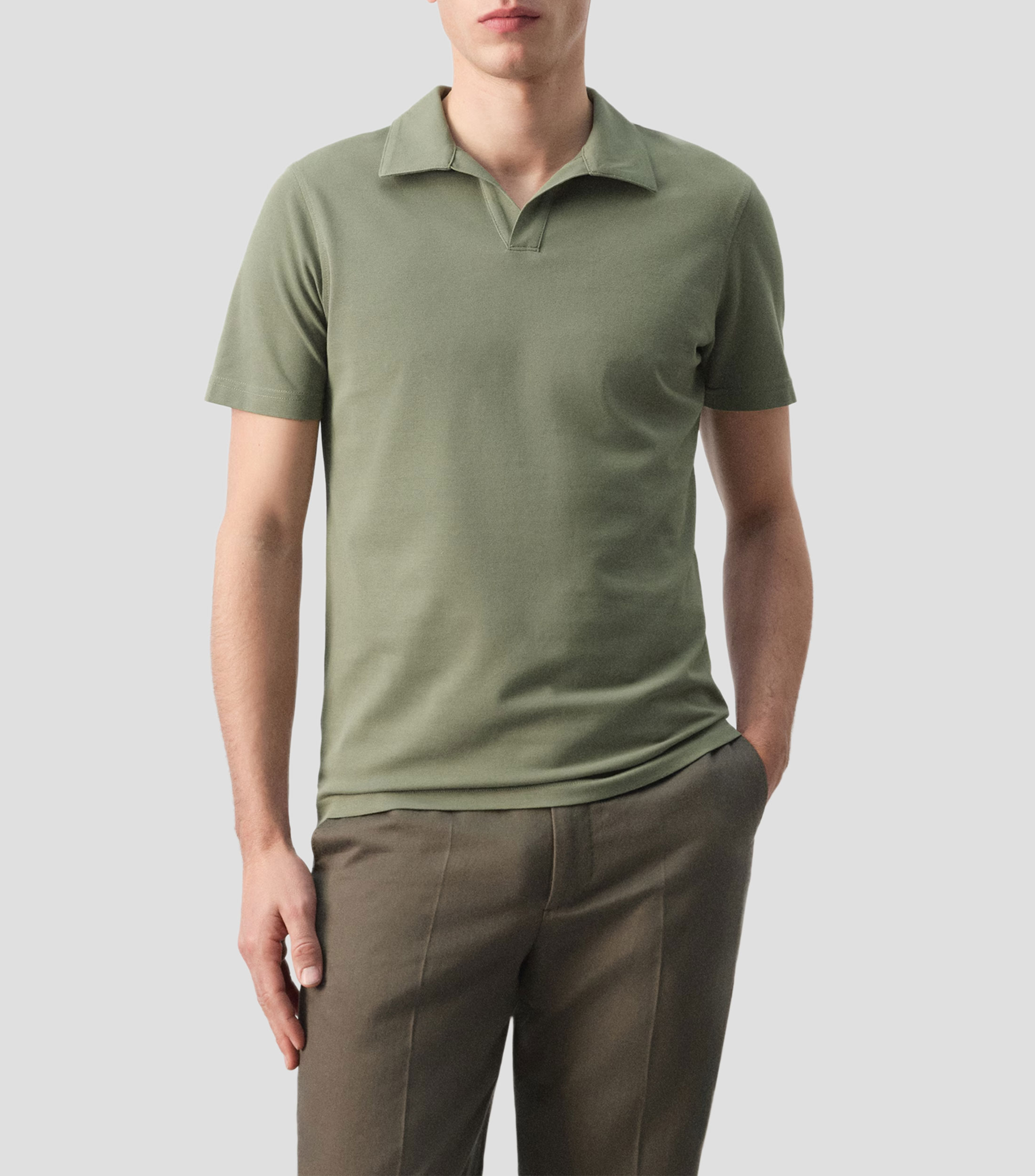 Playera tipo polo de manga corta lisa Hombre