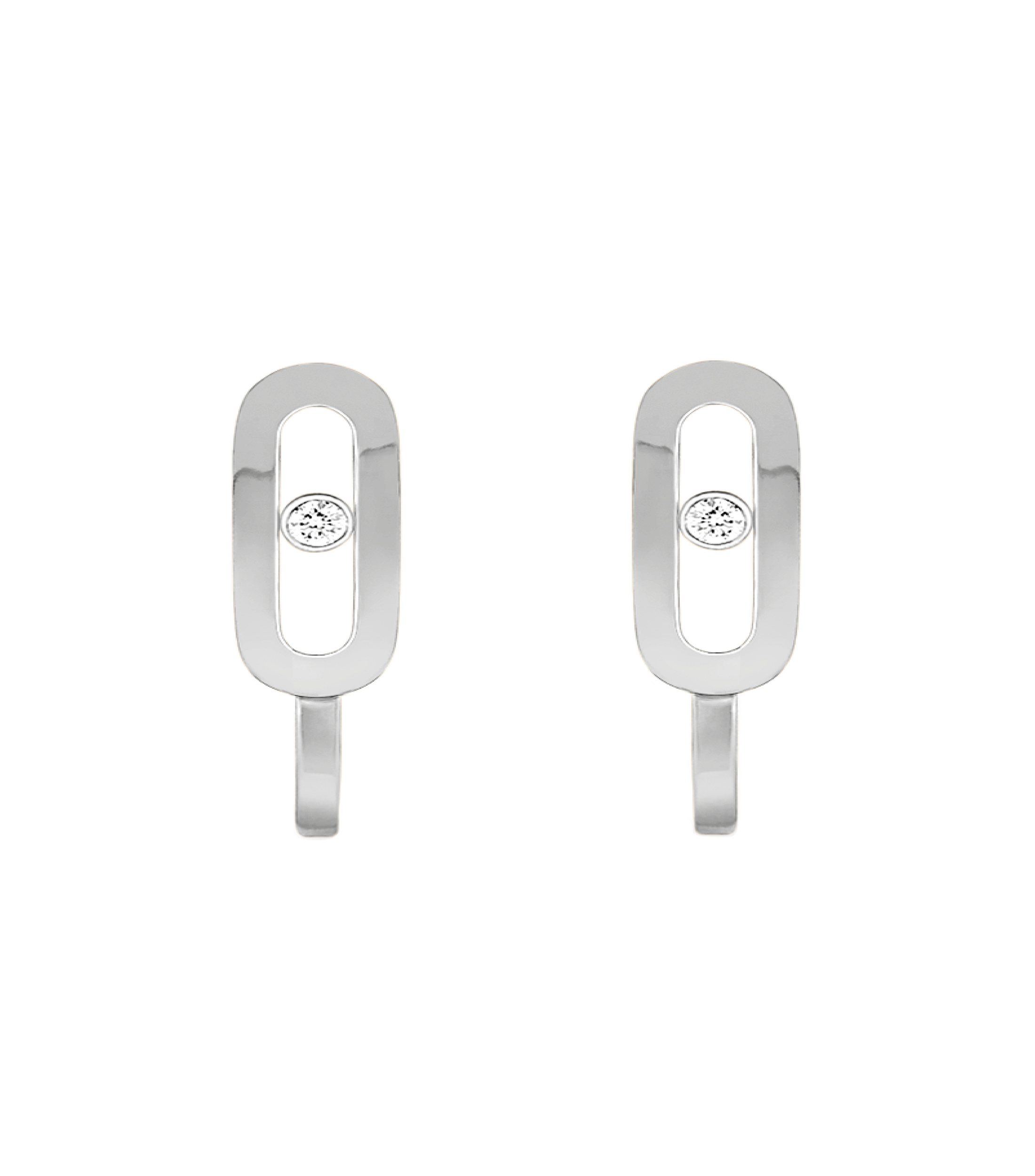 Aretes en oro blanco 18 Kts Mujer