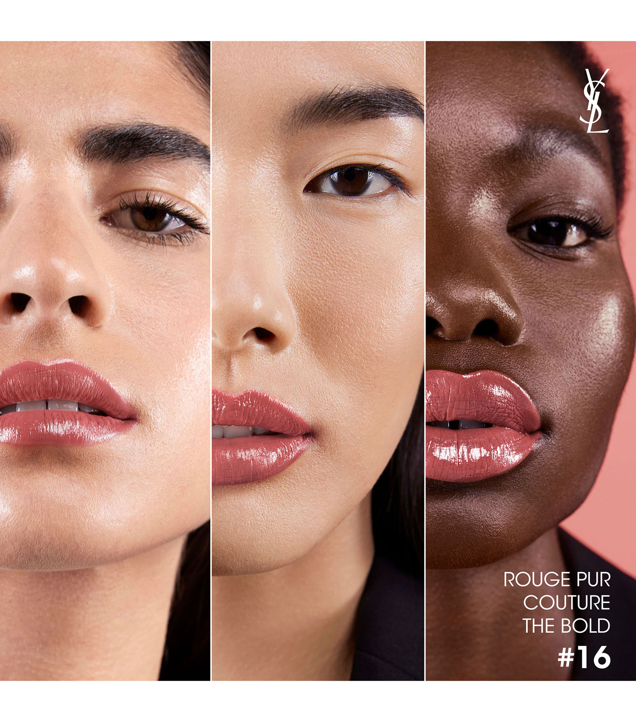 Labial en barra brillante Rouge Pur Couture The Bold Nude 16, Yves Saint Laurent, 3 gr
