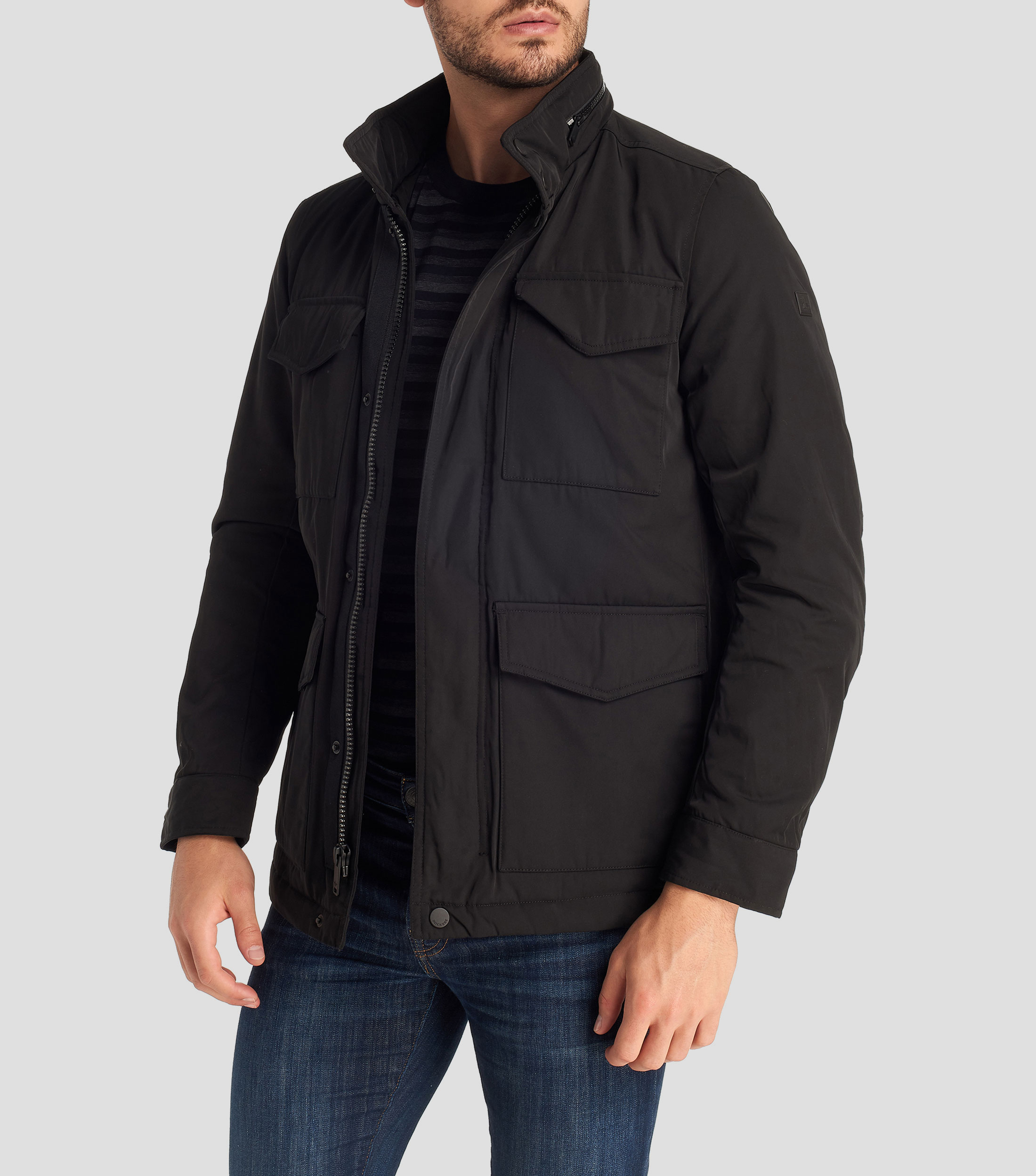 Chamarra Piel Chamarra Dockers Negra Chamarra De Piel Sintética