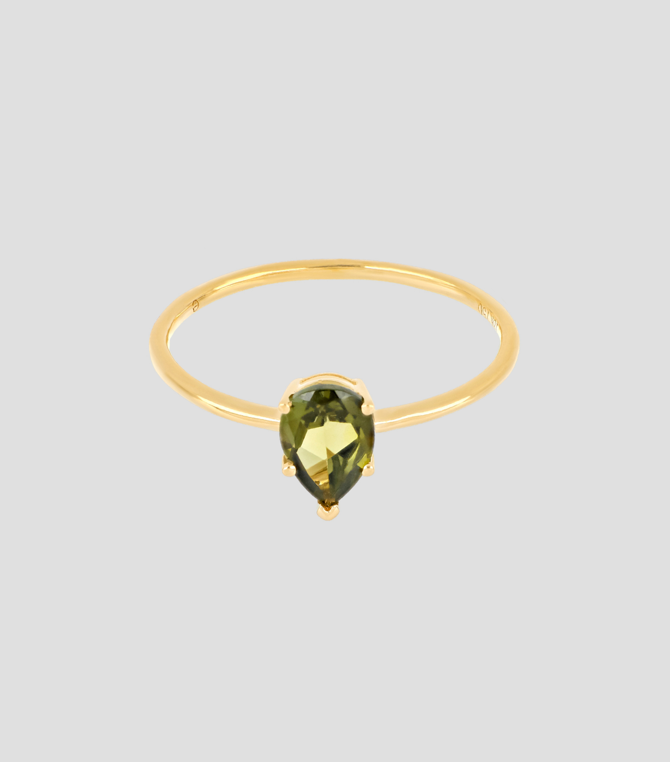 Anillo en oro amarillo de 18 Kilates con turmalina Mujer