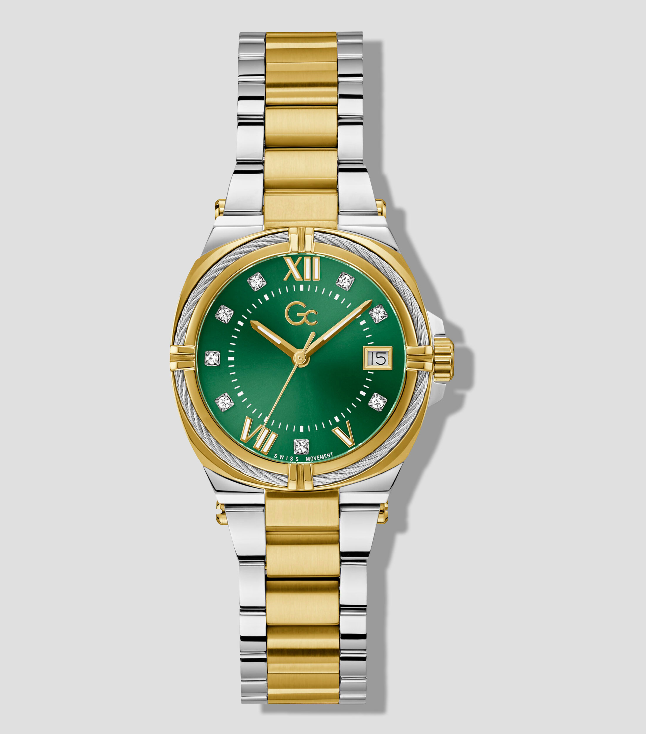 Reloj para Mujer Gc IronClass Lady Casual, Plateado, Verde
