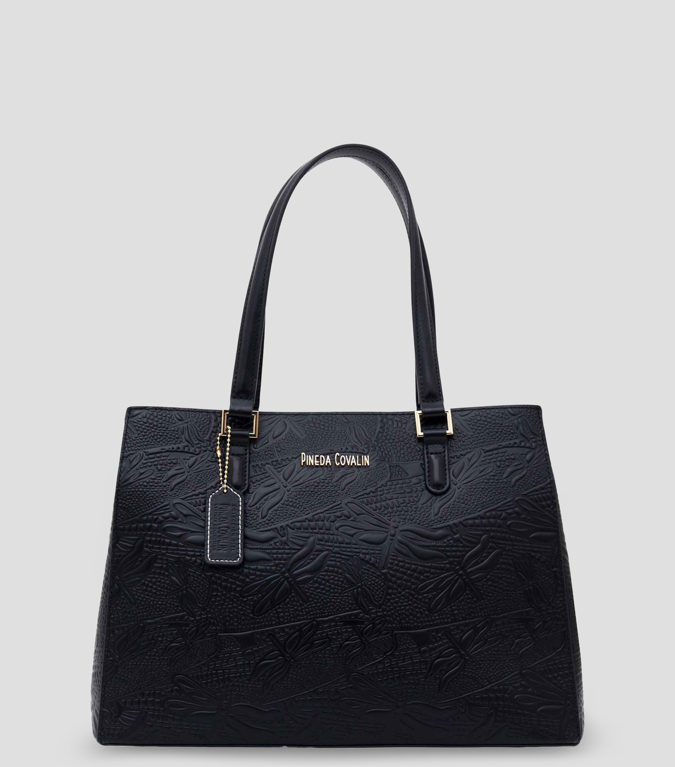 Bolsa satchel lisa con grabado Mujer