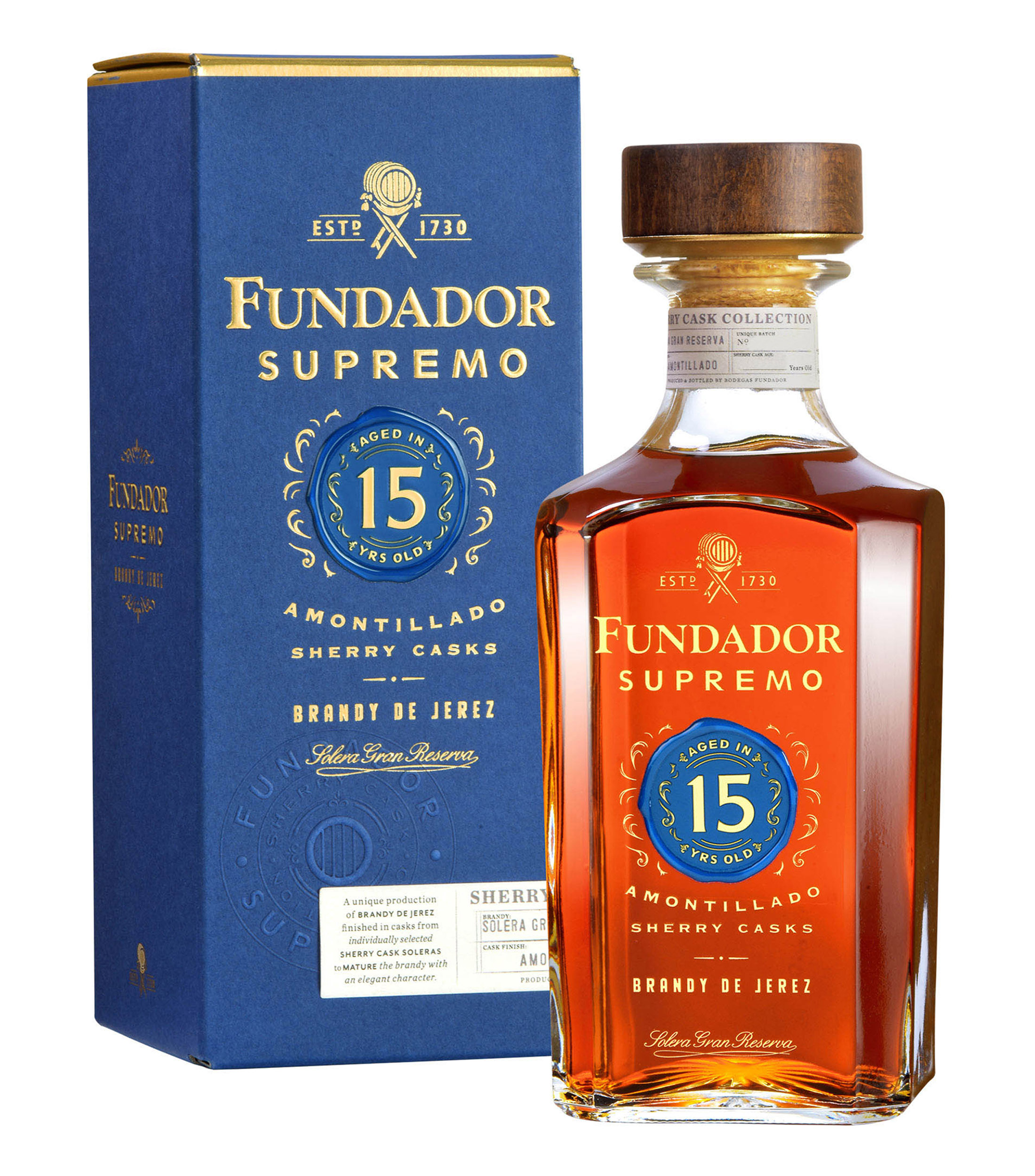 Brandy Fundador Supremo 15, 700 ml