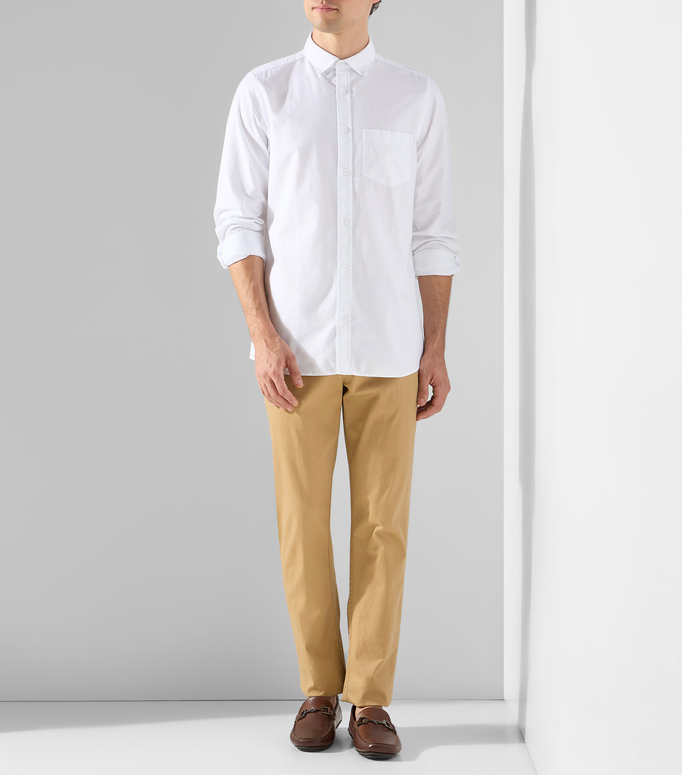 Camisa lisa manga larga Hombre
