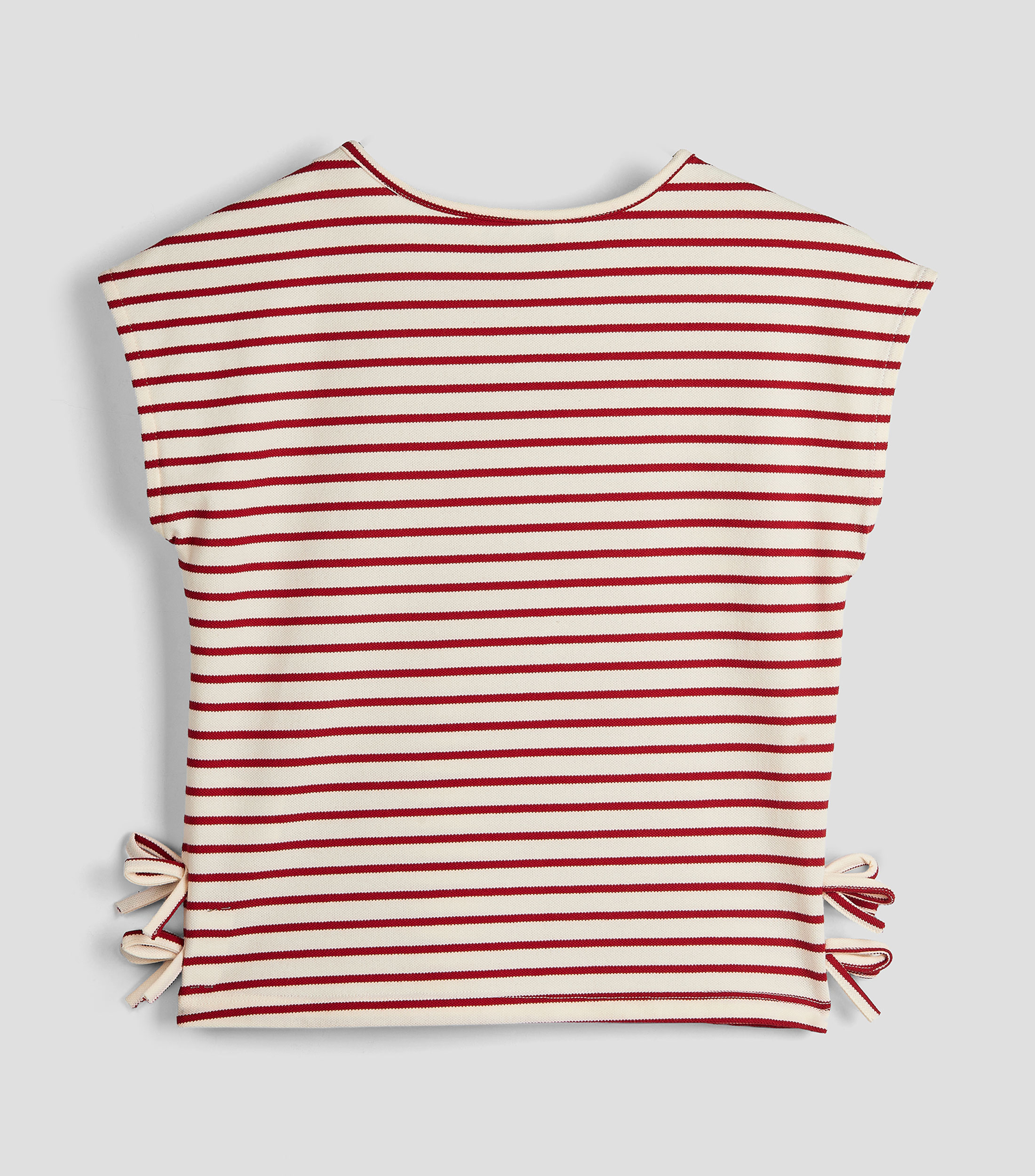 Playera cuello redondo sin mangas a rayas Niña