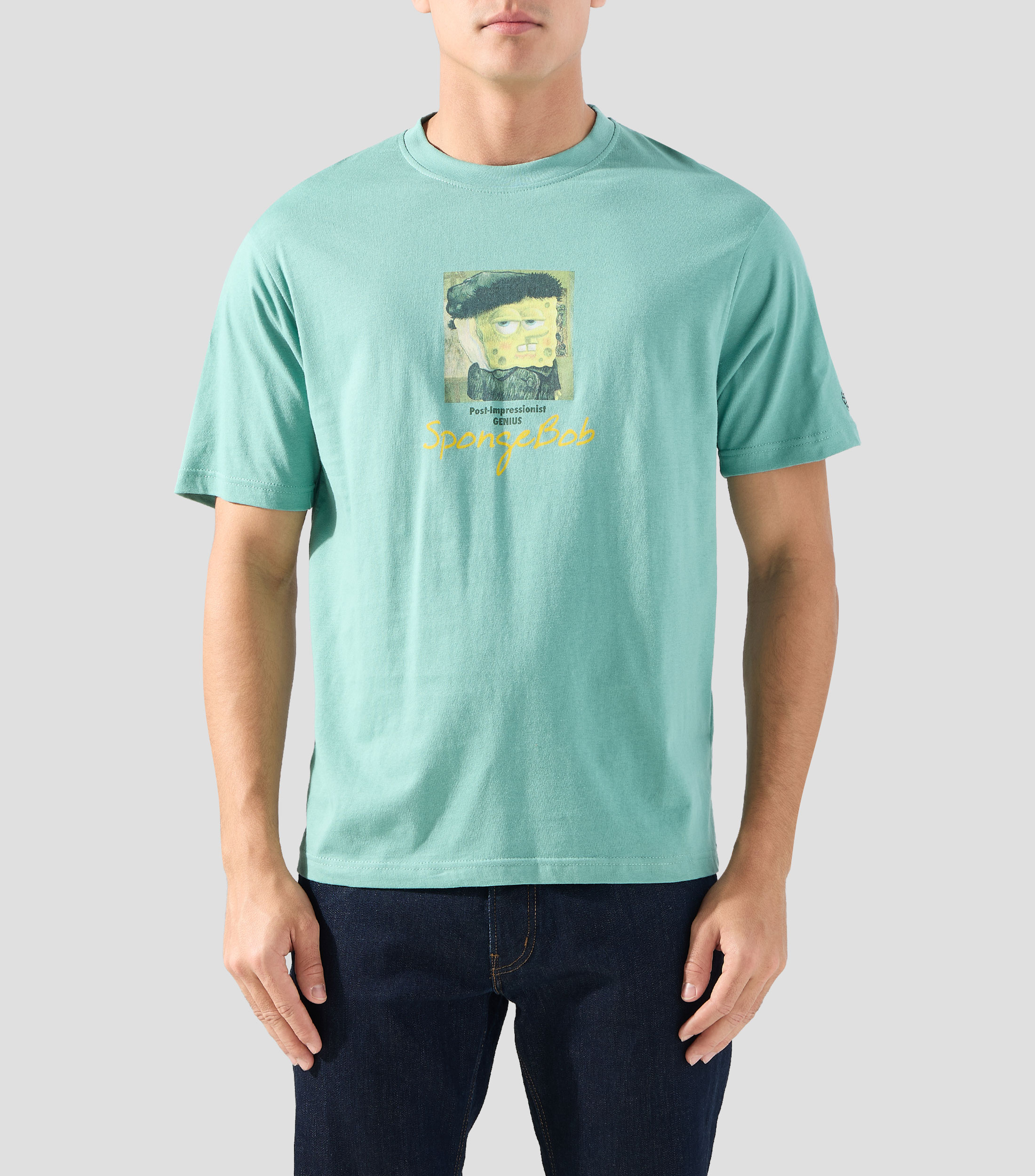 Playera cuello redondo manga corta estampada Hombre