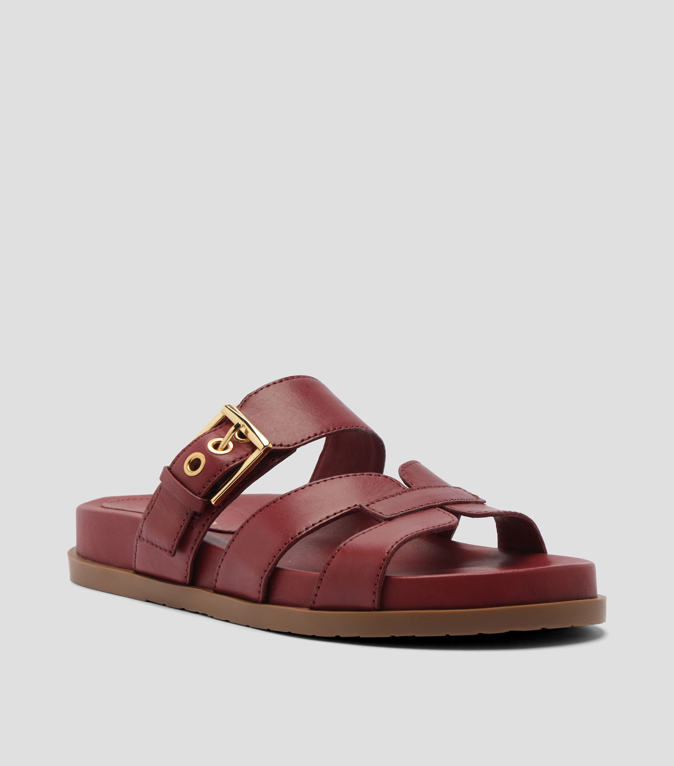Sandalias planas en piel Mujer