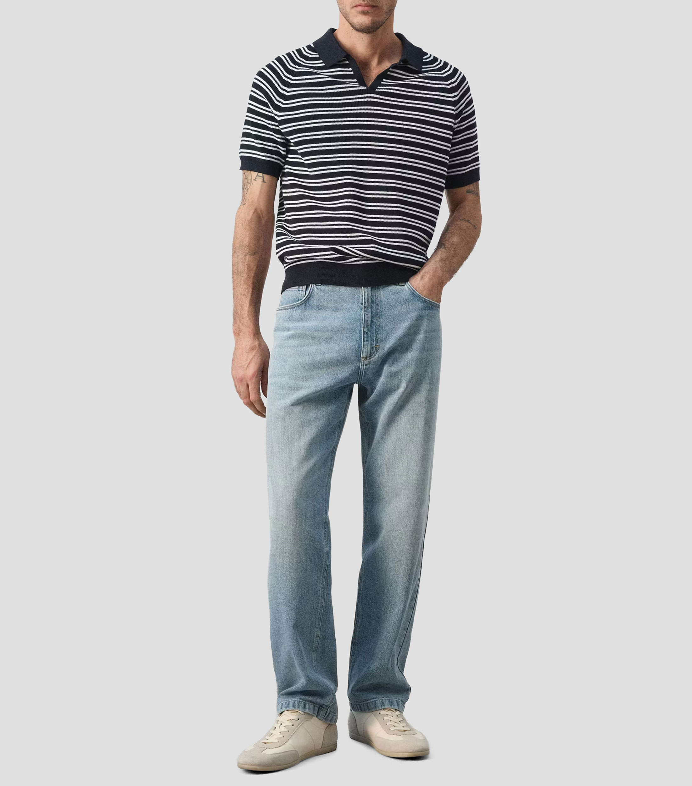 Playera polo manga corta rayas Hombre