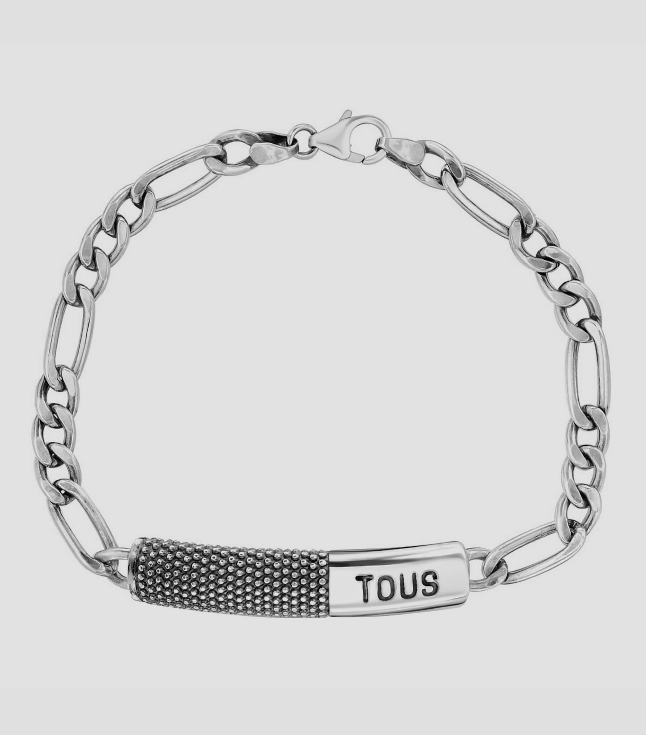 Pulsera en plata .925 con placa Man Hombre Tous