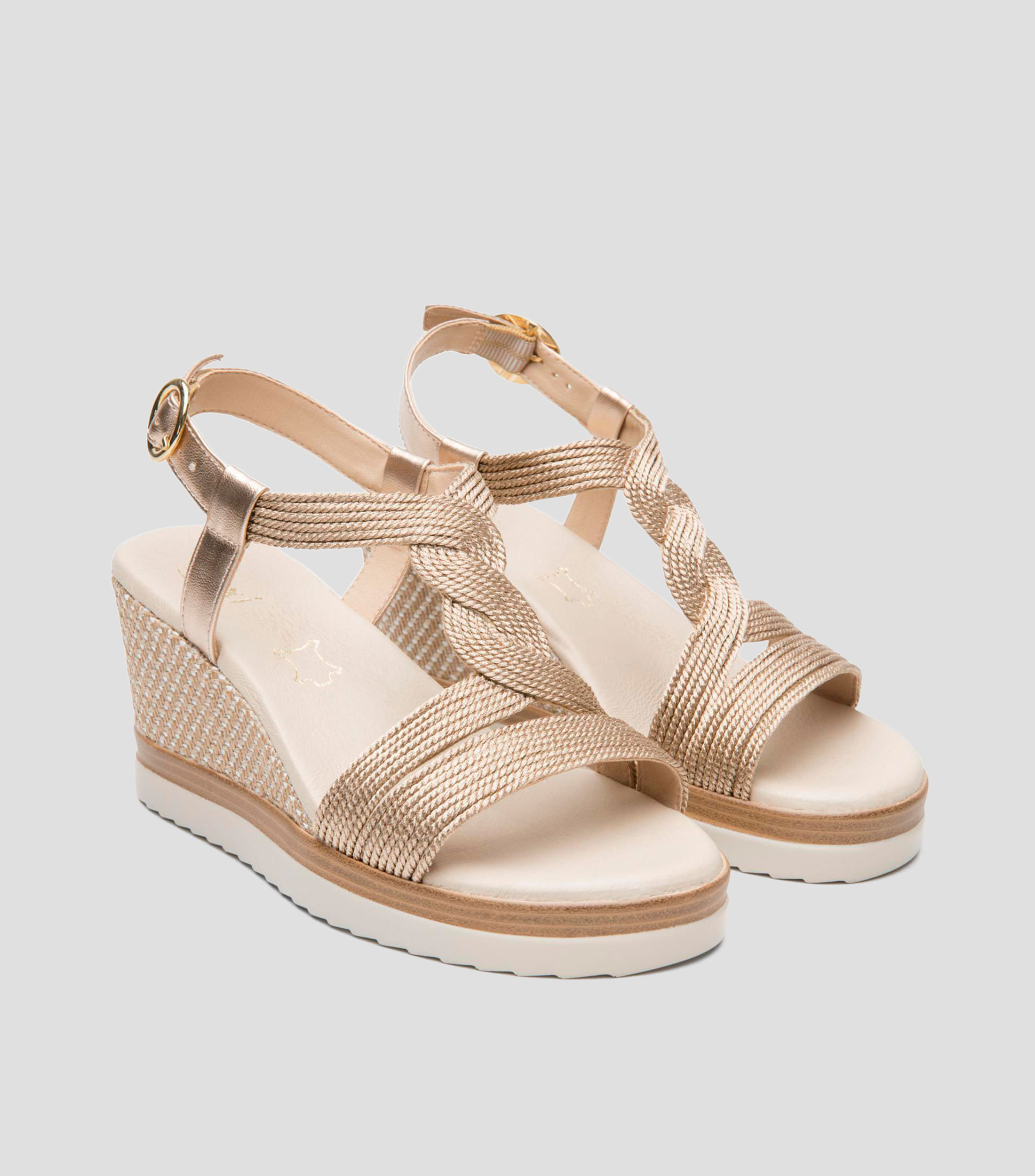 Sandalias con tacón medio de cuña Olympia Mujer