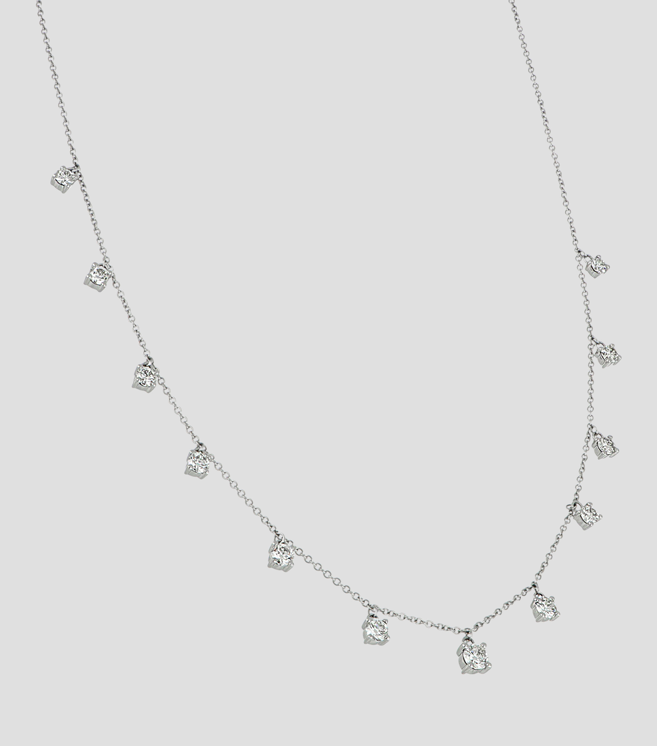 Gargantilla en Oro Blanco de 14 Kilates con Diamantes Mujer