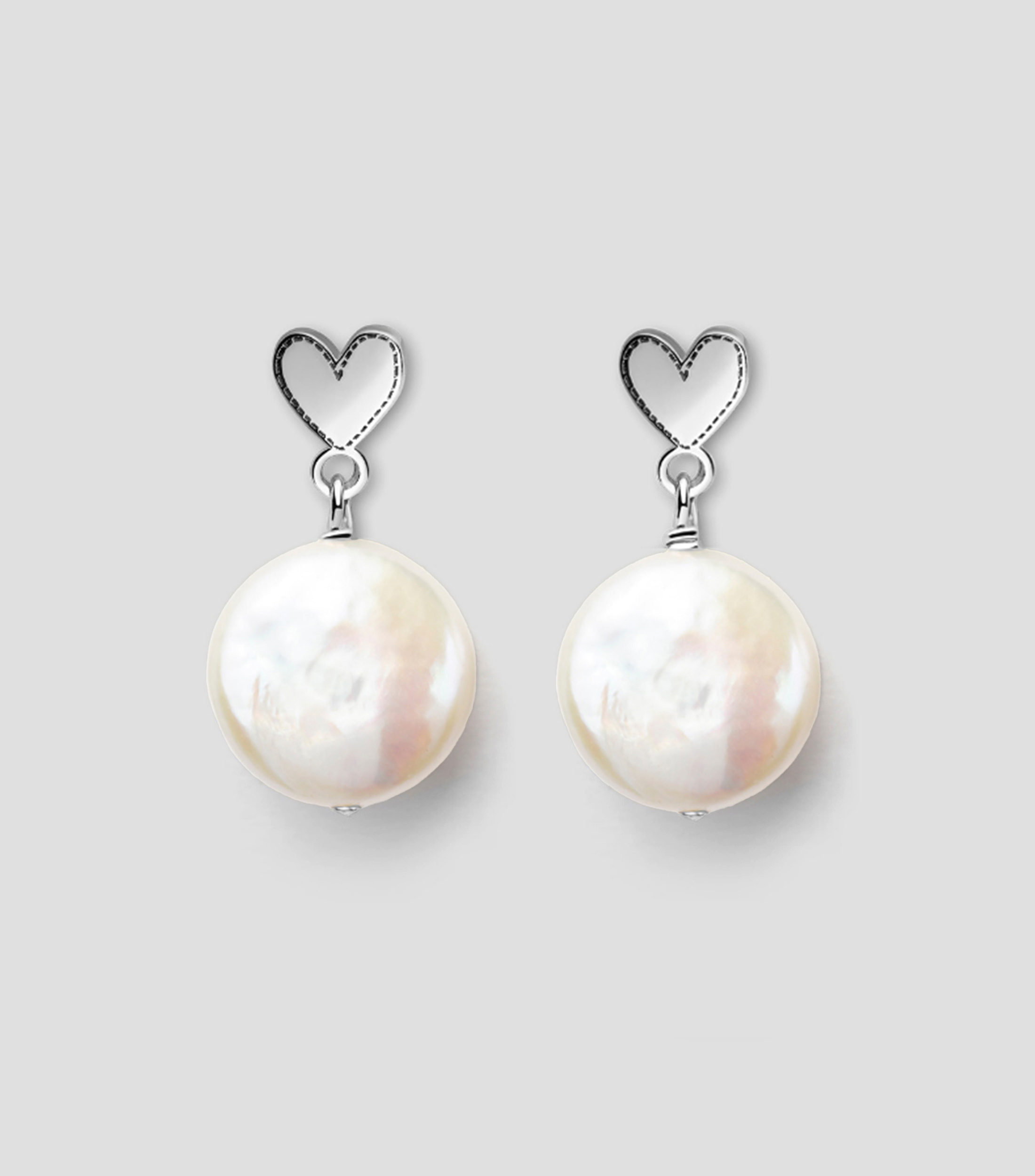 Aretes en plata con perla Mujer