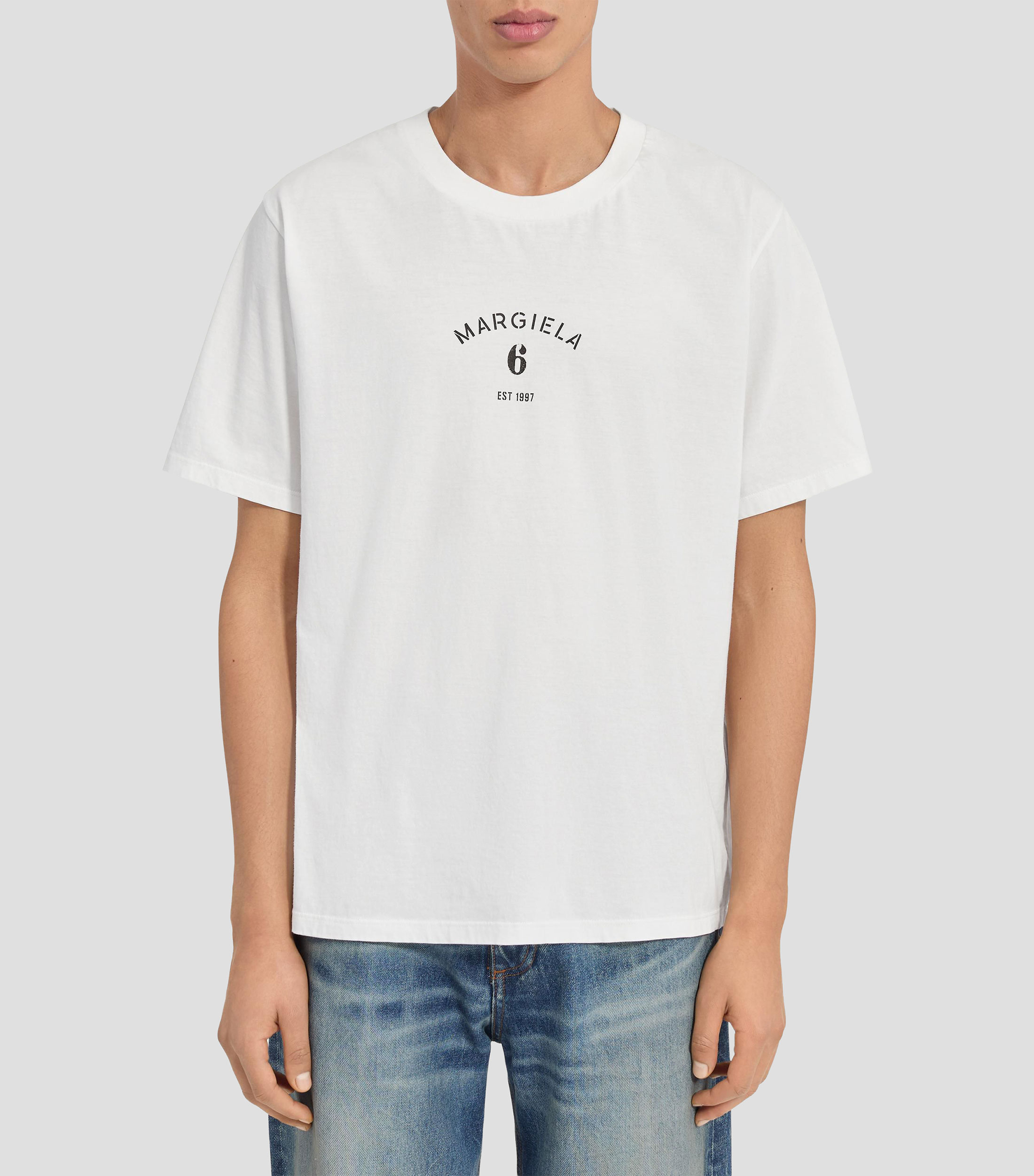 Playera cuello redondo manga corta estampado MM6 Hombre