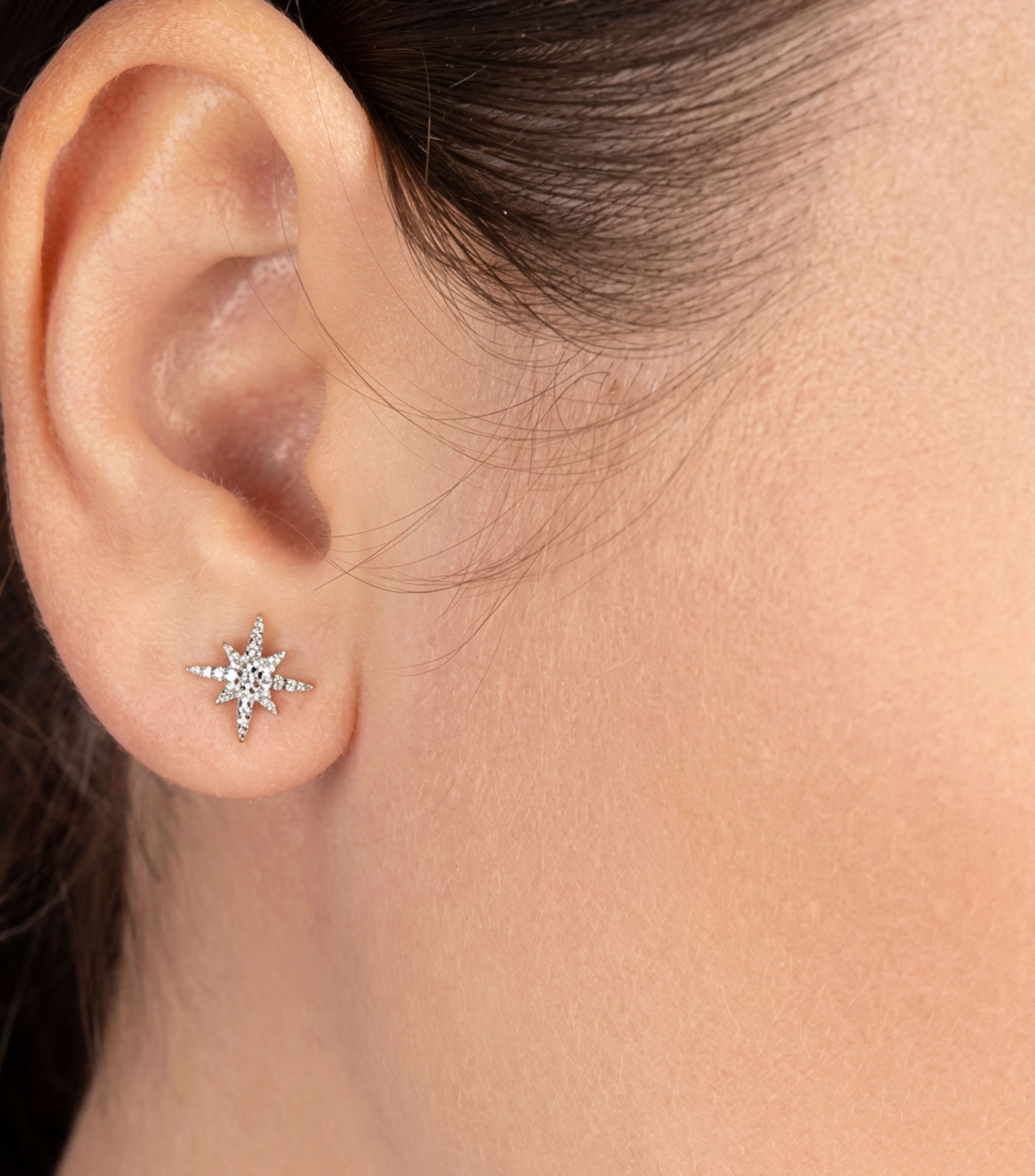 Aretes Meteorites mini con circonitas Mujer