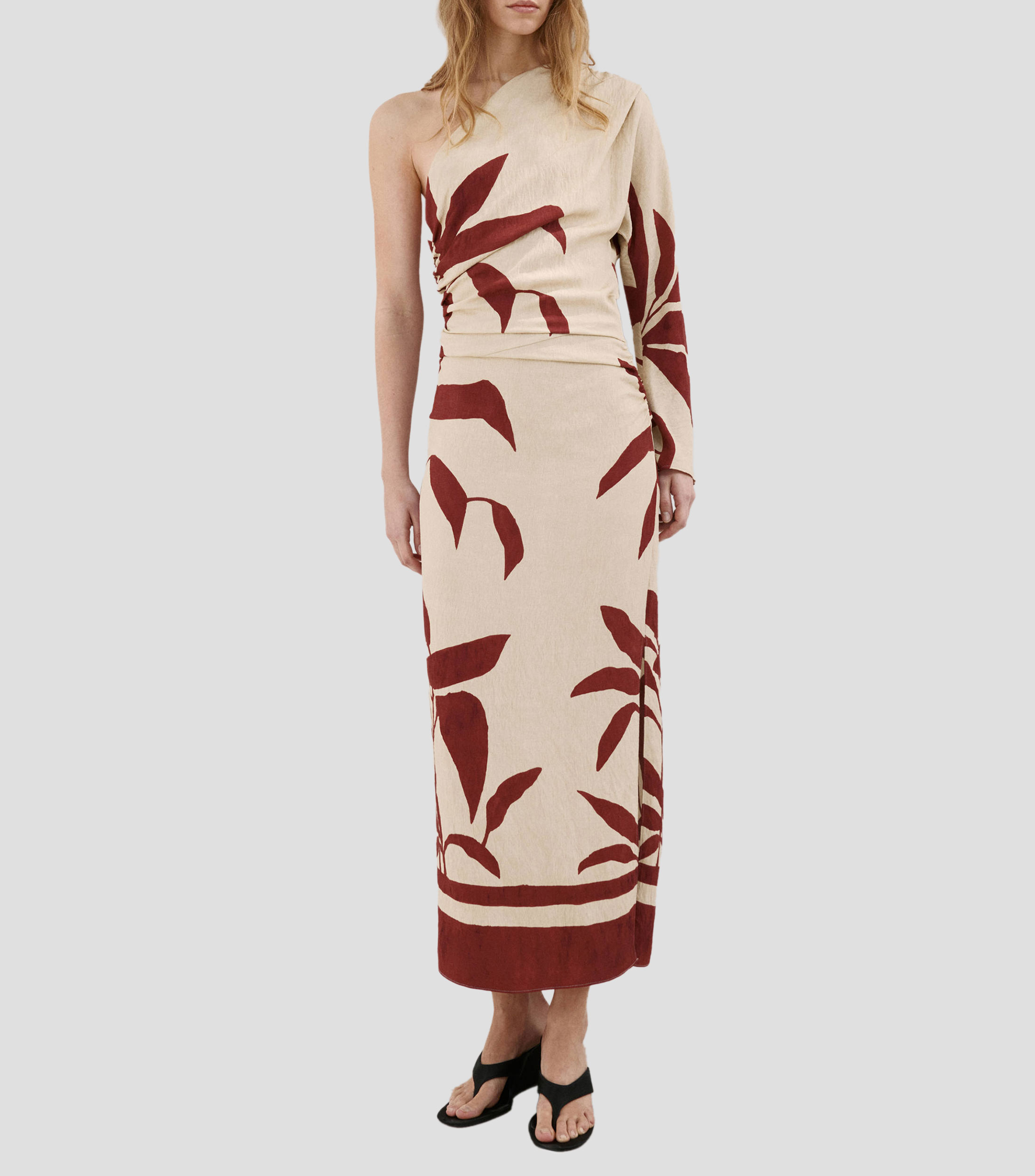 Vestido midi estampado Mujer