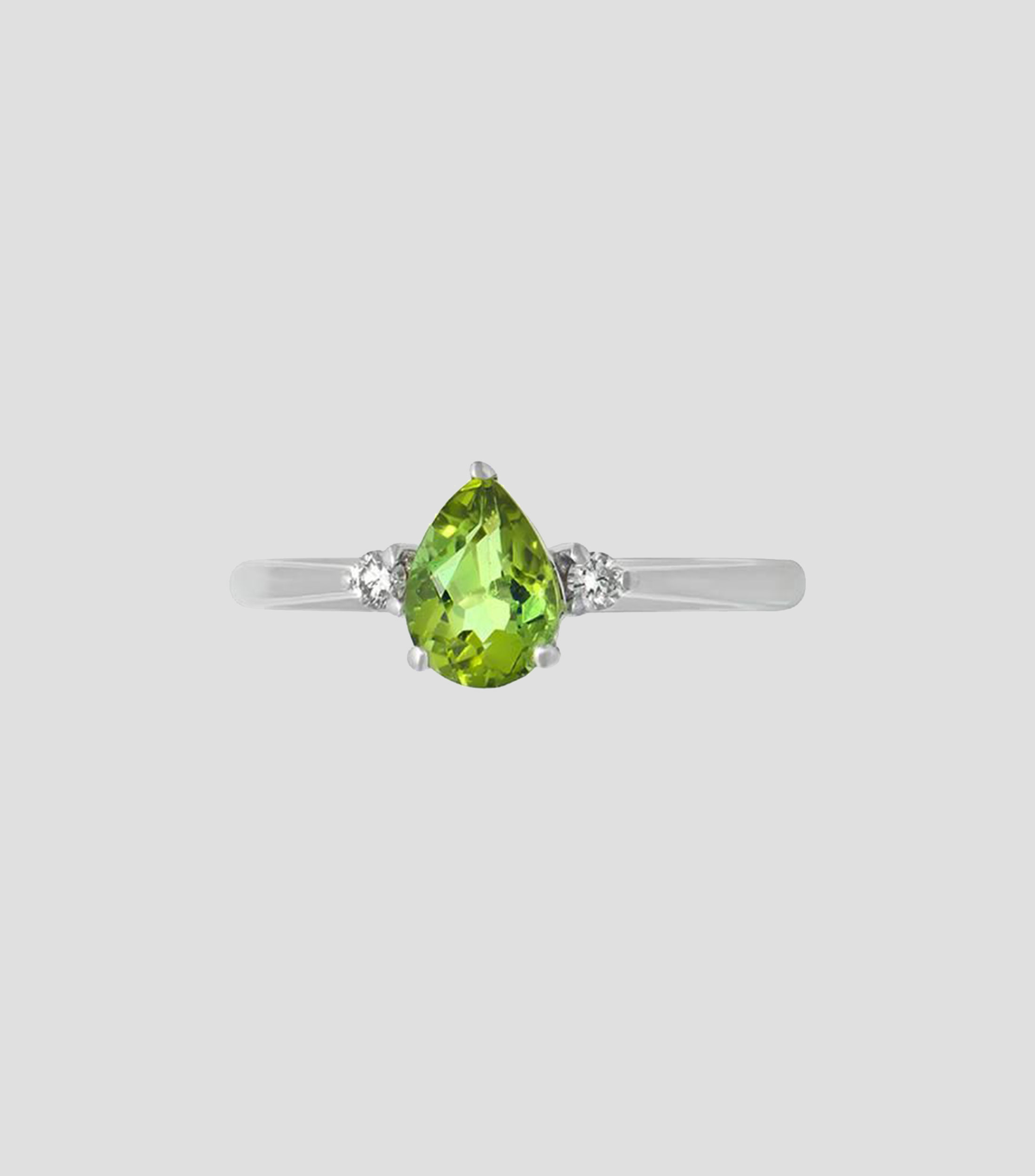 Anillo en Oro blanco de 18 Kilates con turmalina y diamantes Mujer